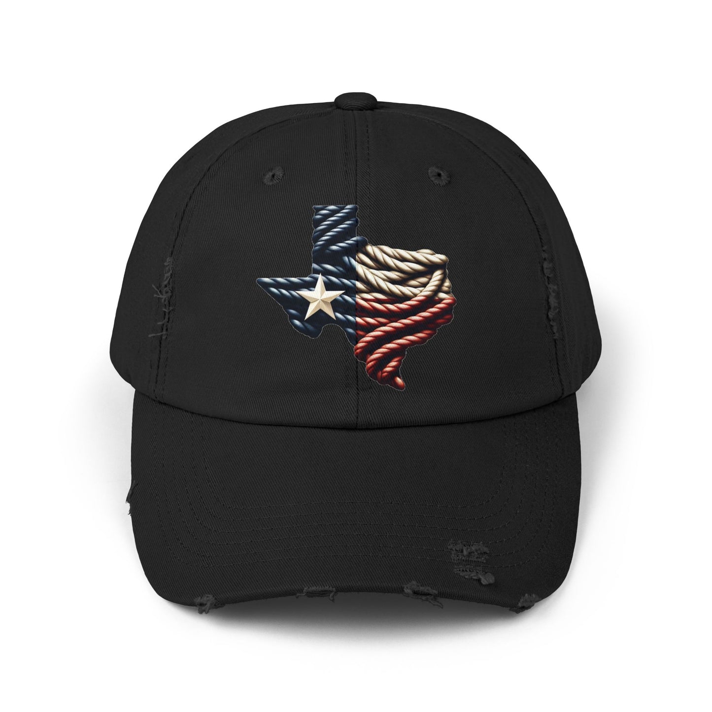 Texas Flag Rope Style Distressed Hat