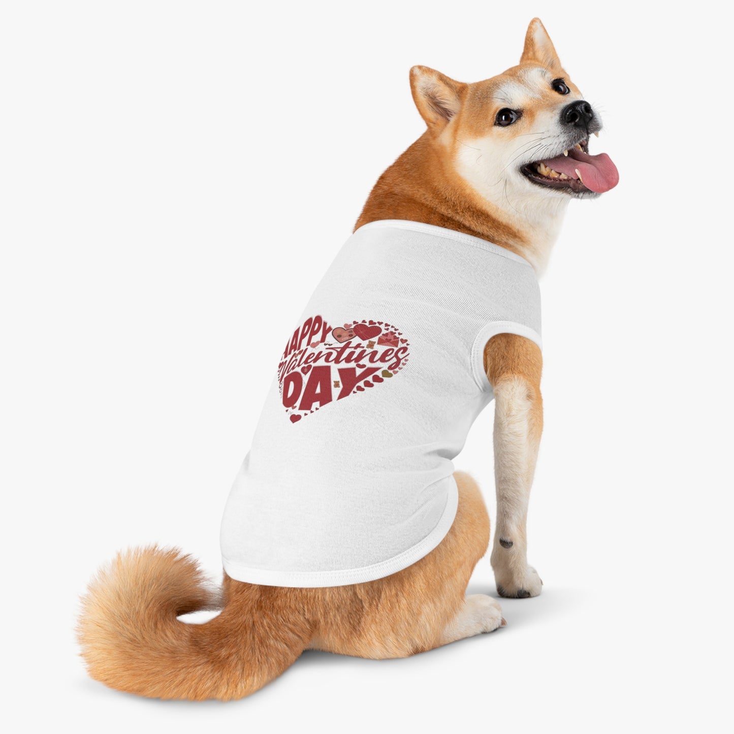 Happy Valentine's Day in a Heart Pet Shirt