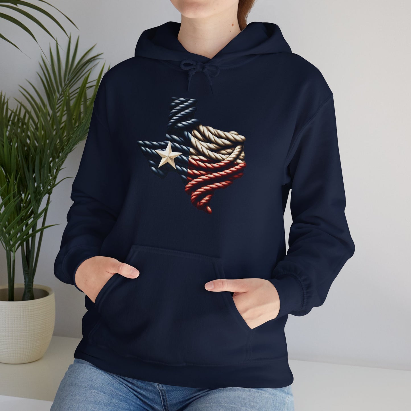 Texas Flag Rope Style Hooded Sweatshirt