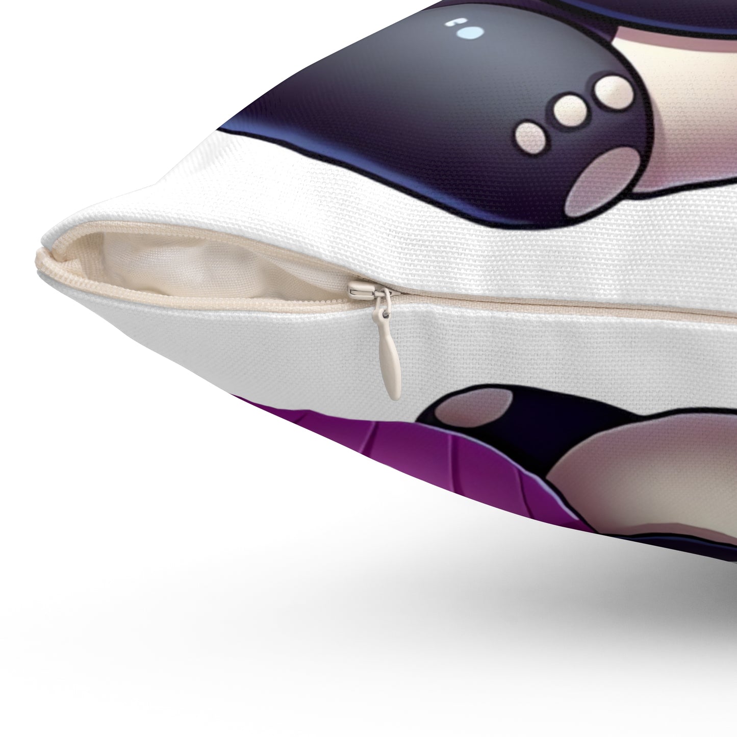 Hungry Hungry Cute Cupcake Hippo Polyester Square Pillow