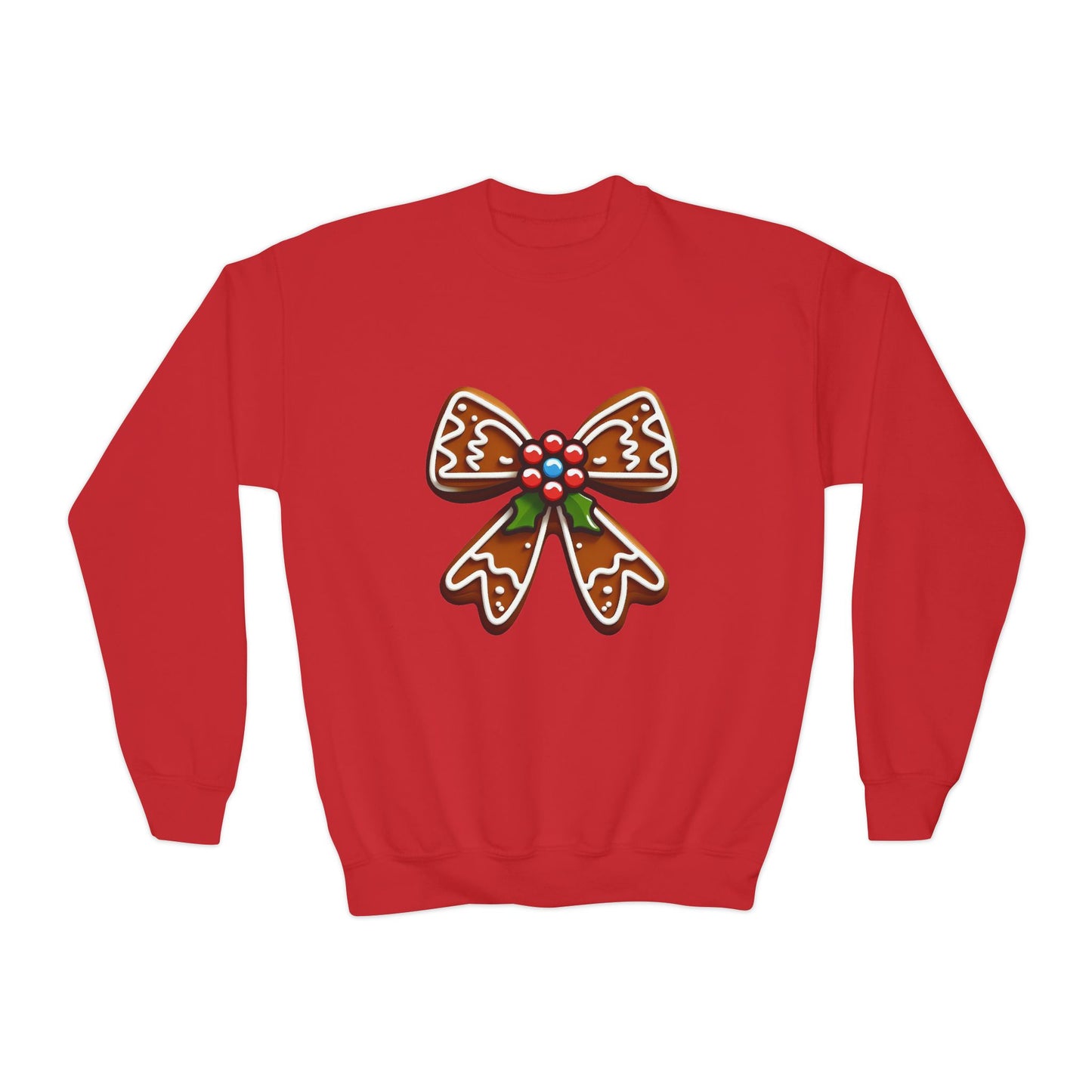 Gingerbread Bow Kids Sweatshirt