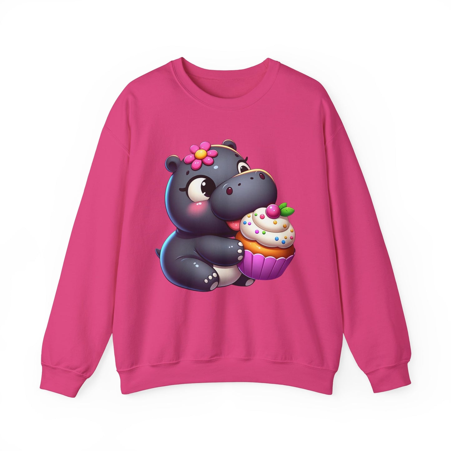Hungry Hungry Cute Cupcake Hippo Sweatshirt