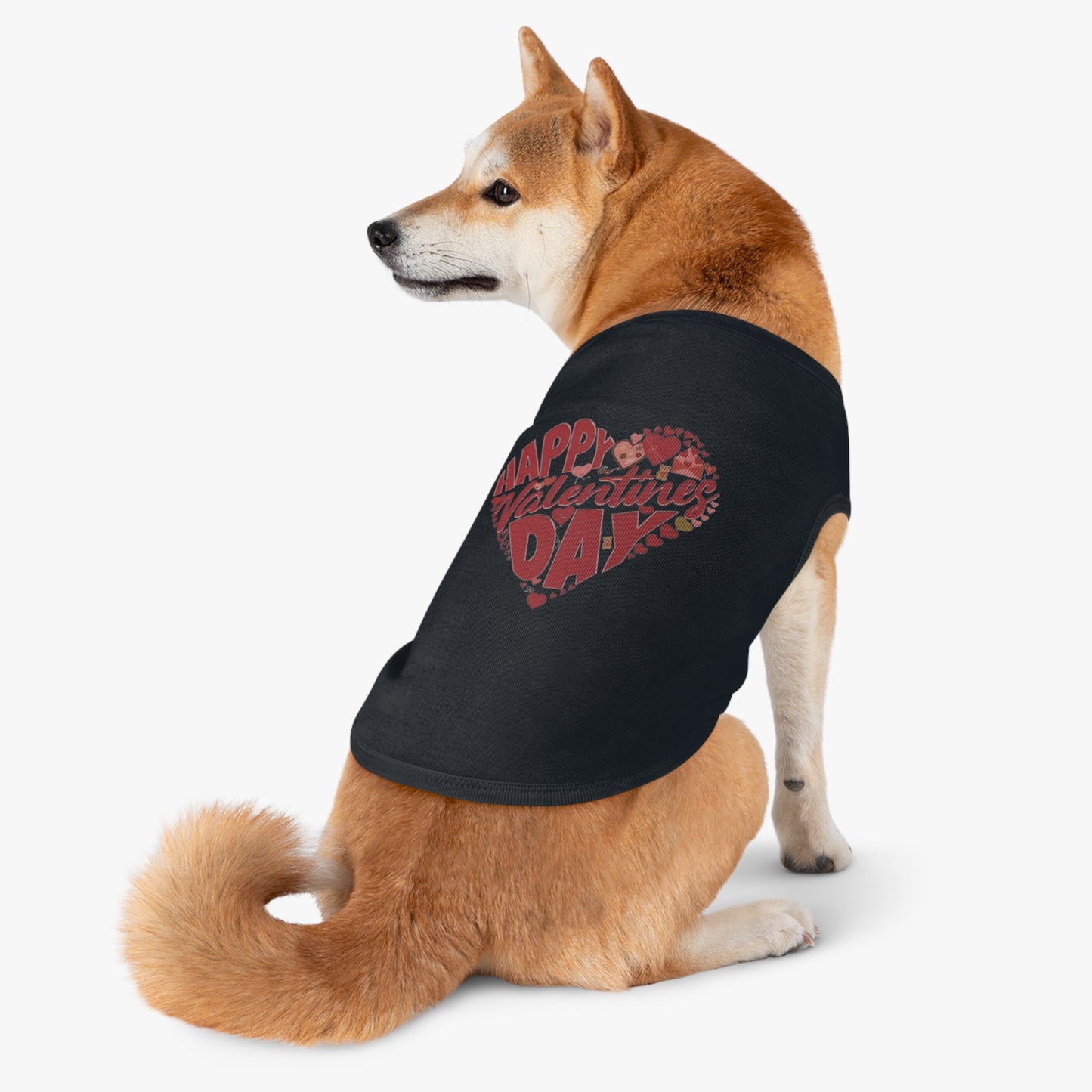 Happy Valentine's Day in a Heart Pet Shirt