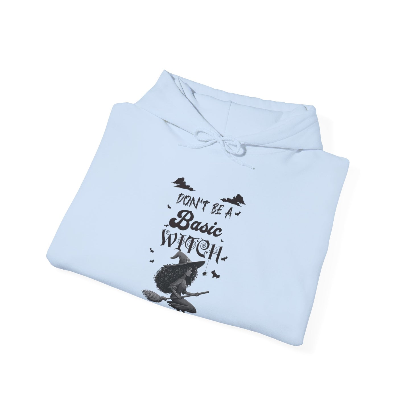 Not Your Basic Flying Witch w/ Curly Hair Hooded Sweatshirt