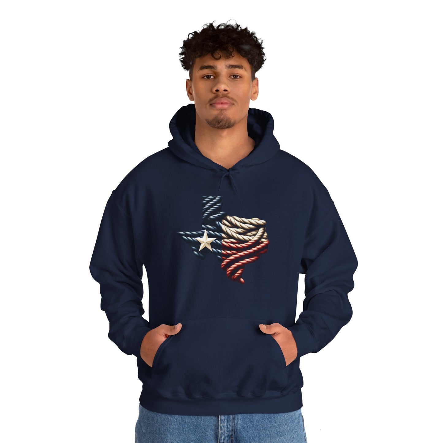 Texas Flag Rope Style Hooded Sweatshirt