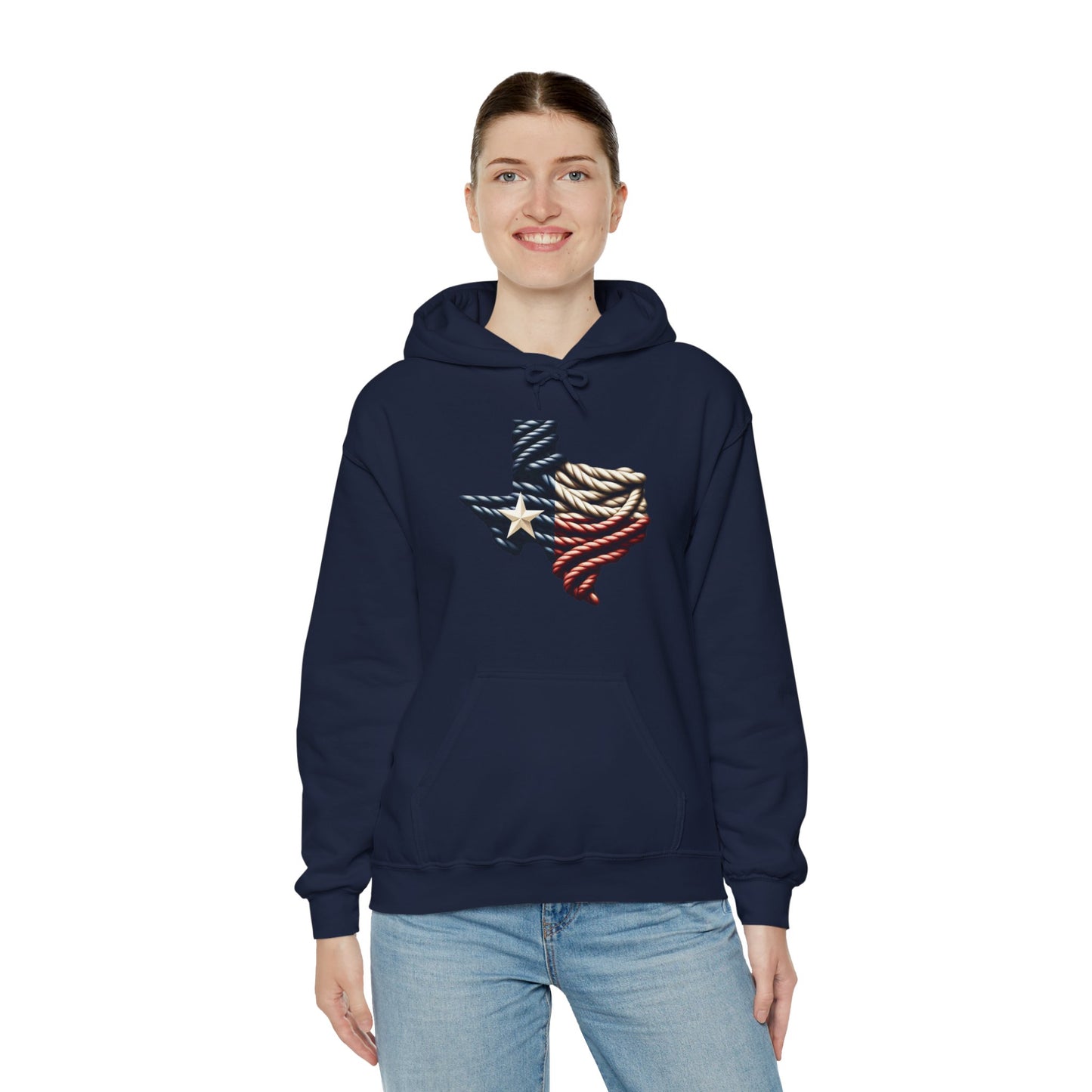 Texas Flag Rope Style Hooded Sweatshirt