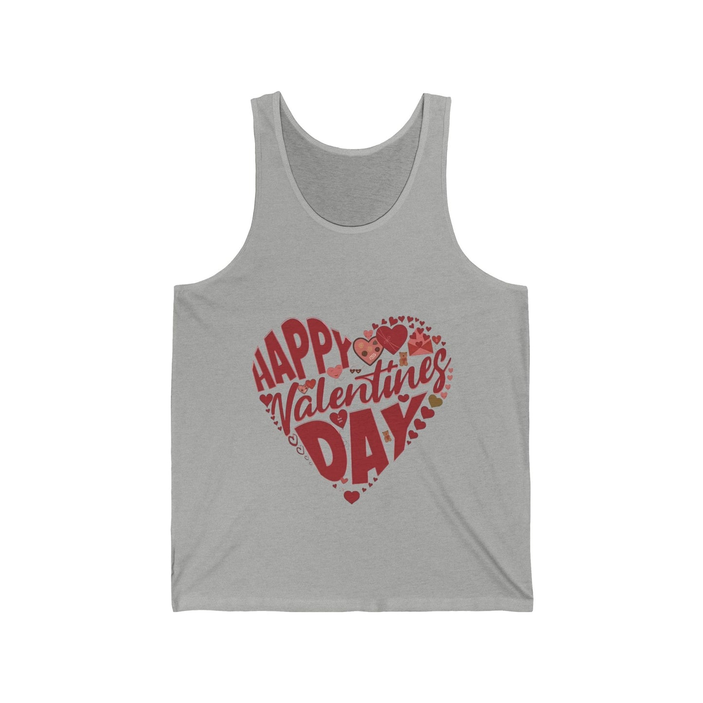 Happy Valentine's Day in a Heart Tank Top