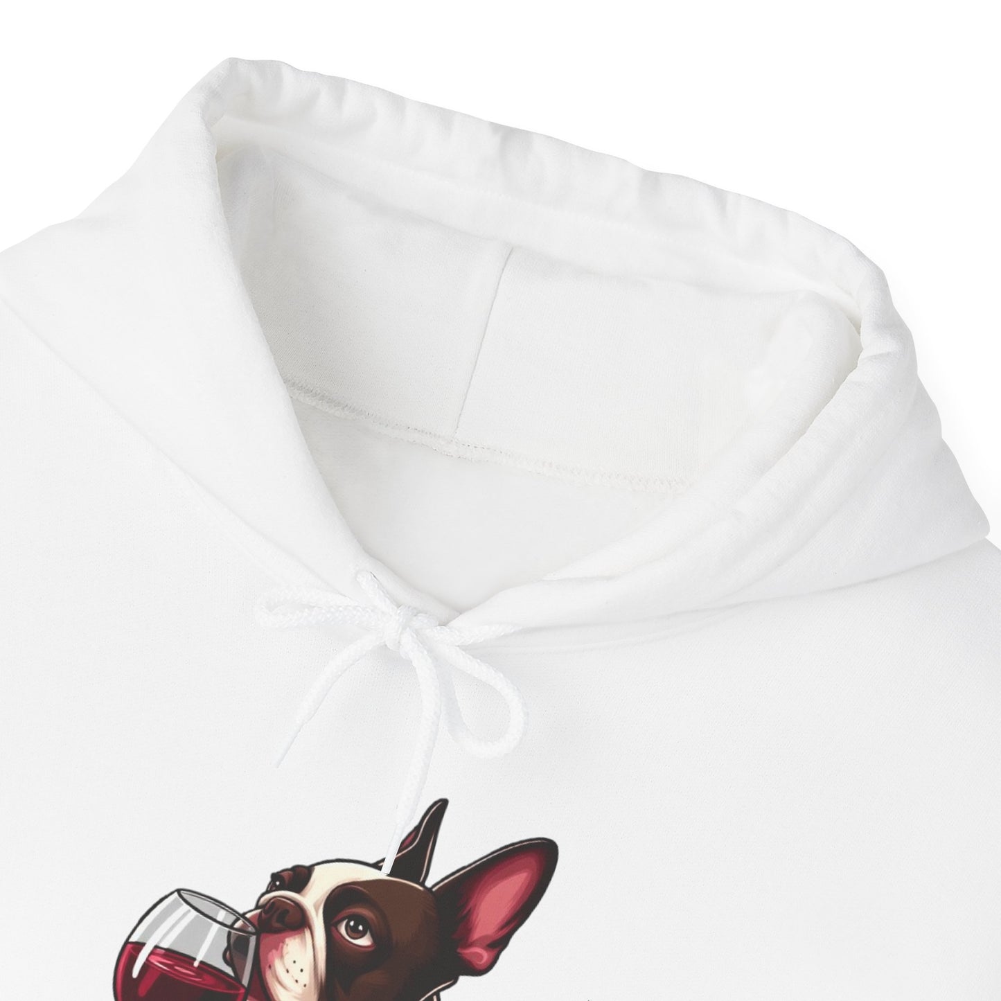 Sophisticated Boston Terrier & Her Wine Hooded Sweatshirt