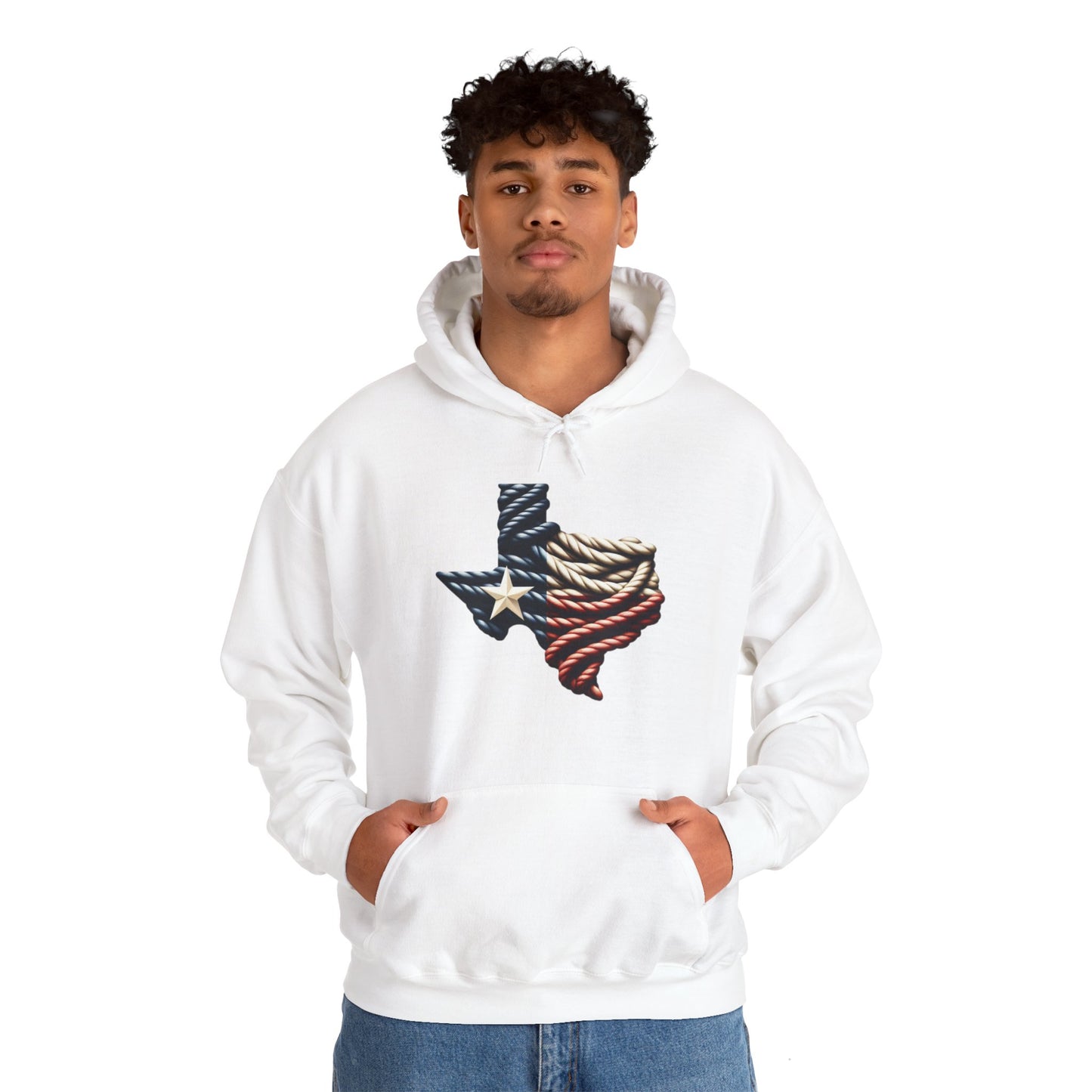Texas Flag Rope Style Hooded Sweatshirt
