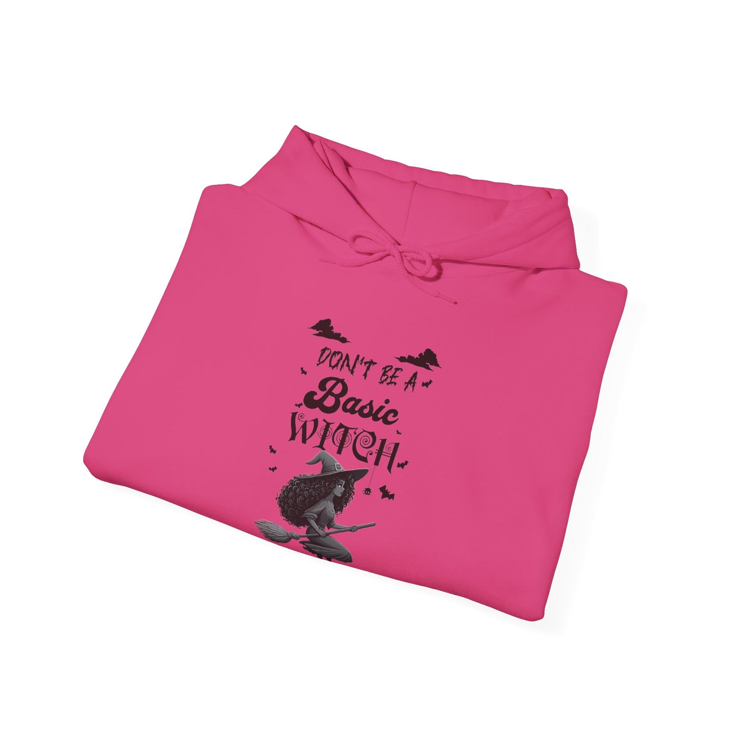 Not Your Basic Flying Witch w/ Curly Hair Hooded Sweatshirt
