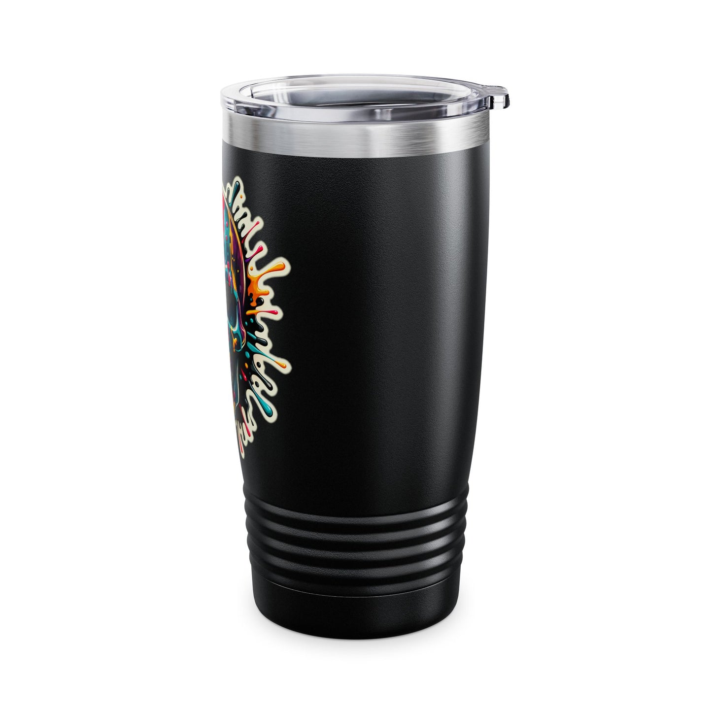 Colorful Skull Paint Splatter Stainless Steel Tumbler 20oz