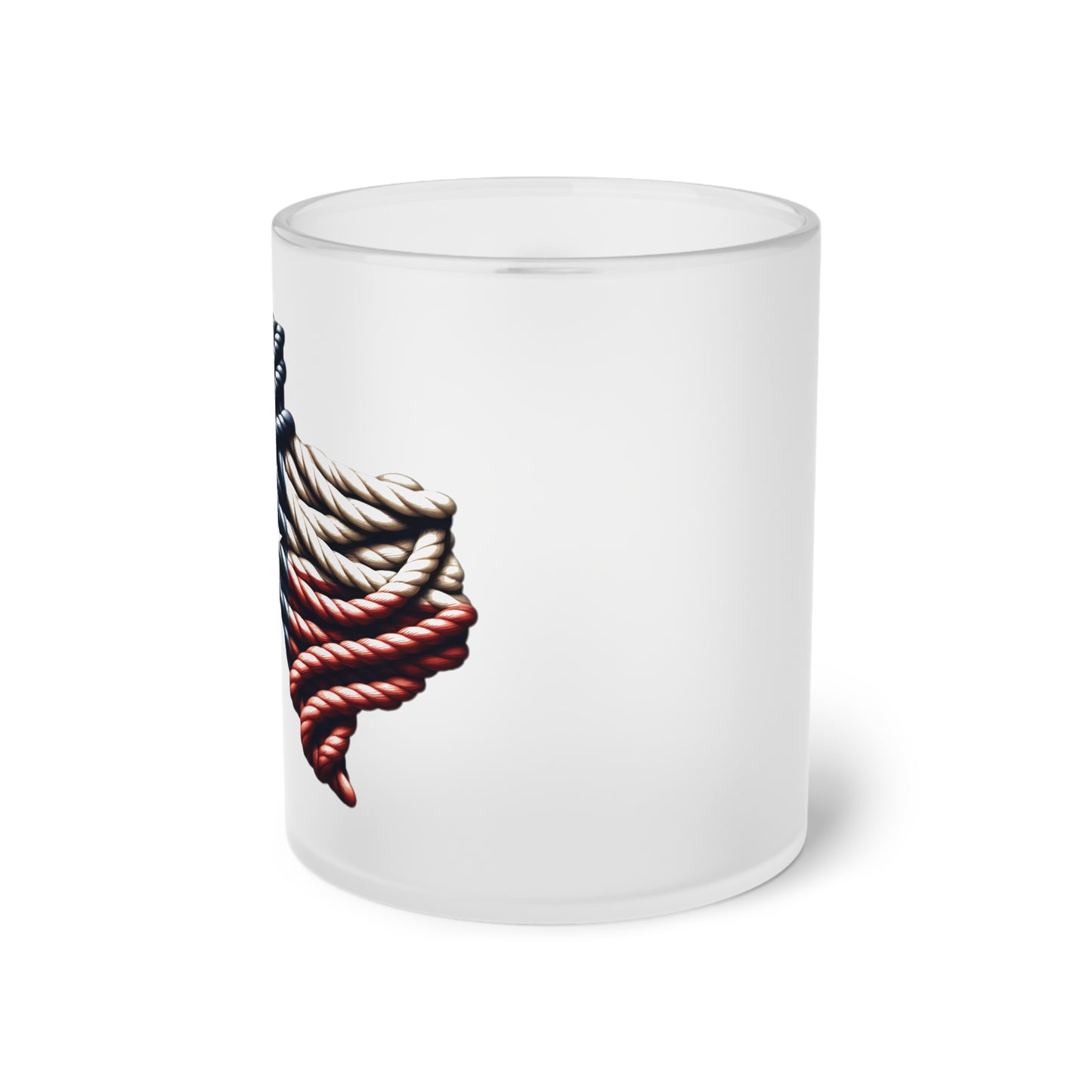Texas Flag Rope Style Frosted Glass Mug 11oz