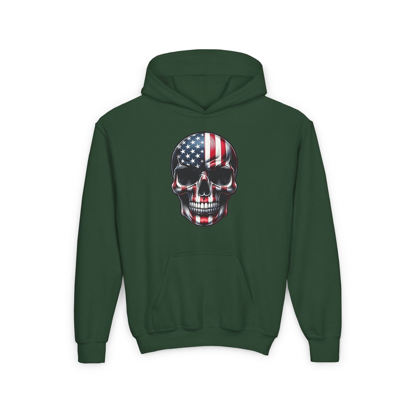 Skull, Stars & Stripes Kids Hooded Sweatshirt