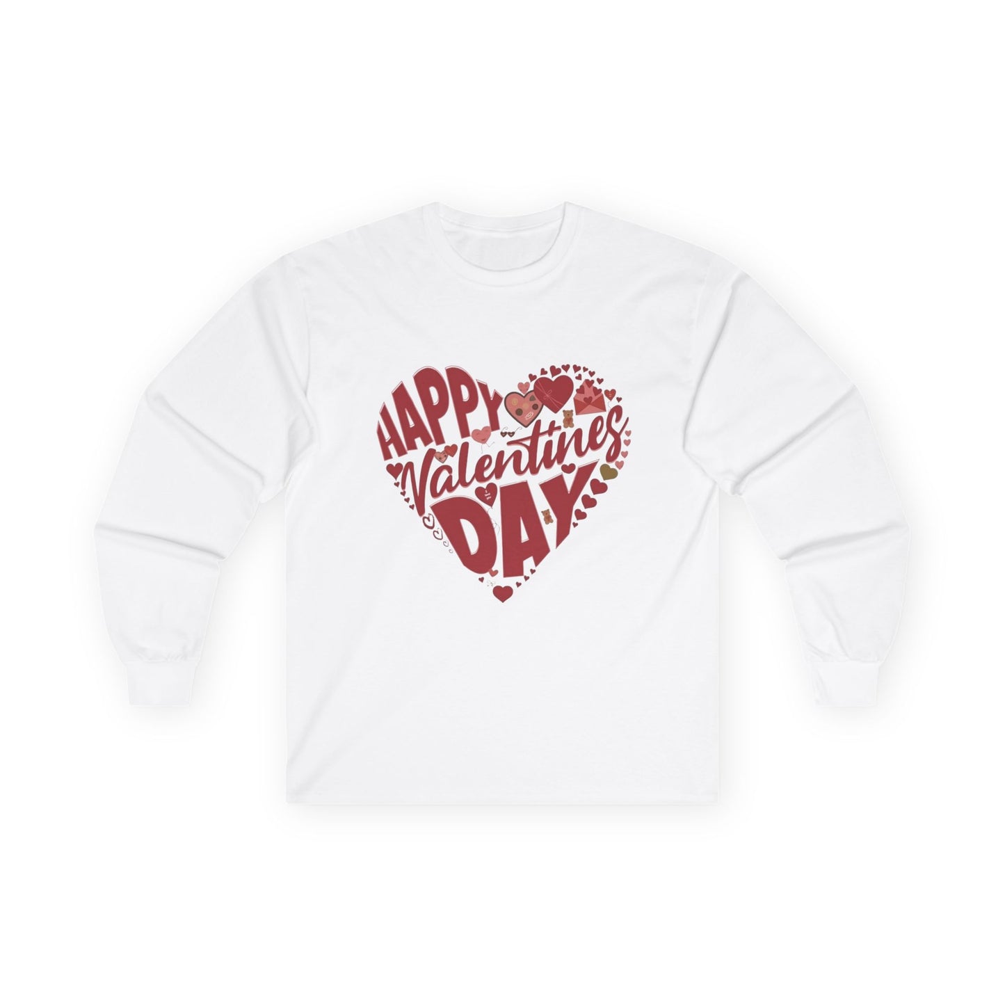 Happy Valentine's Day in a Heart LS Shirt