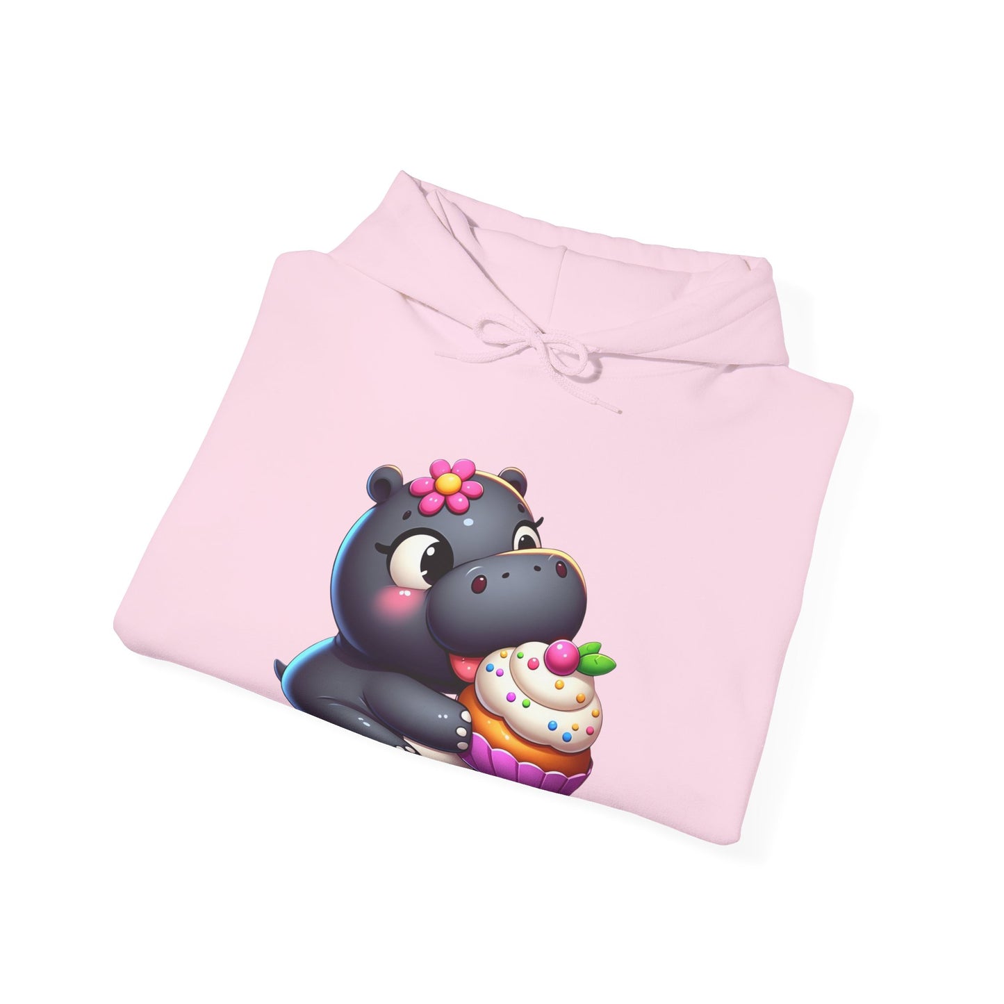 Hungry Hungry Cute Cupcake Hippo Hooded Sweatshirt