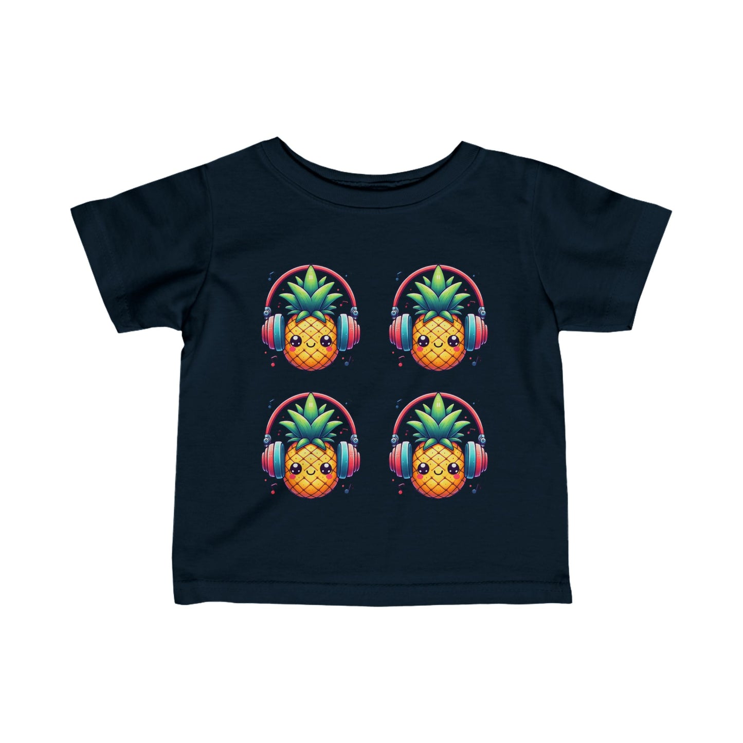 Happy Pineapples w/ Headphones Infant Short Sleeve Shirt