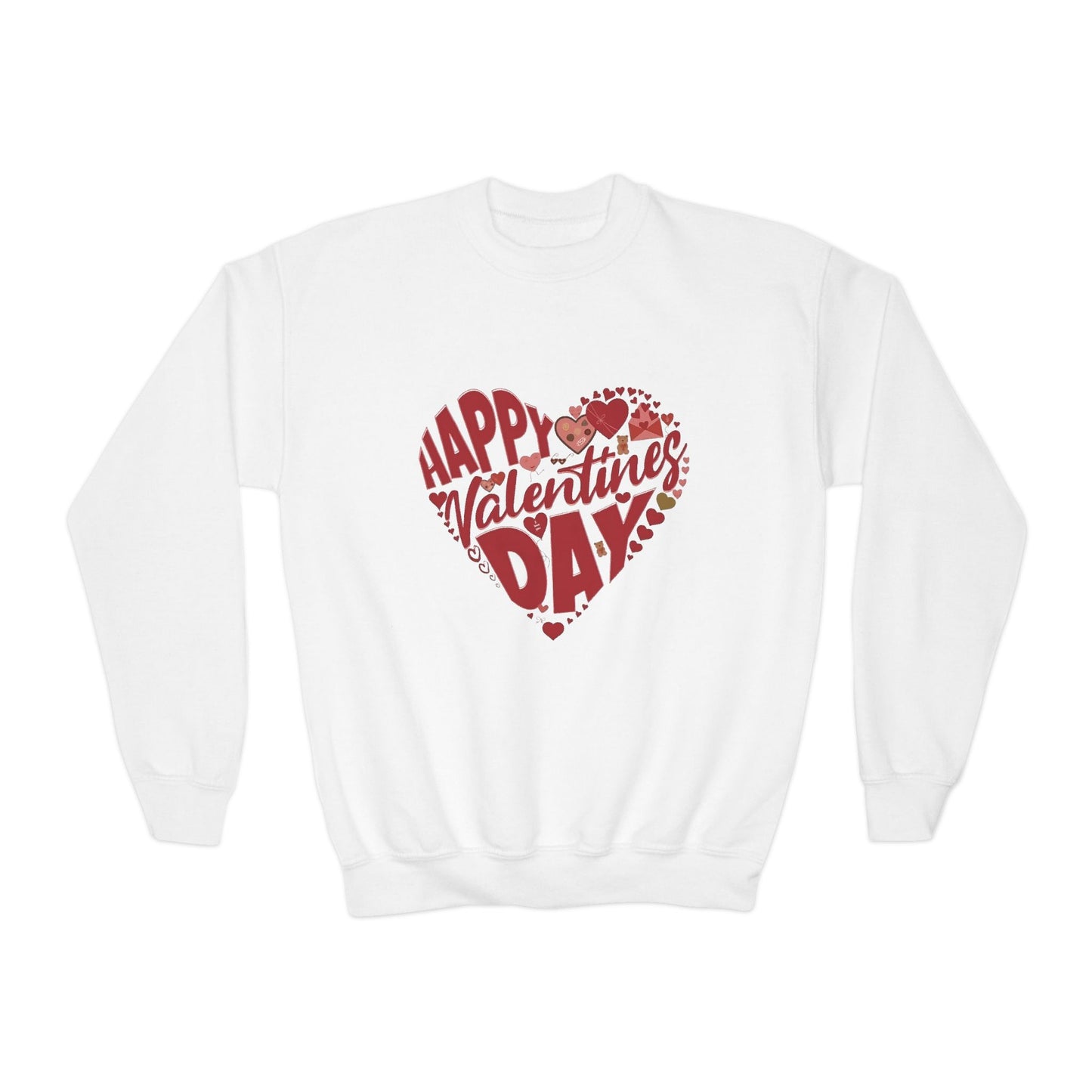 Happy Valentine's Day in a Heart Kids Sweatshirt