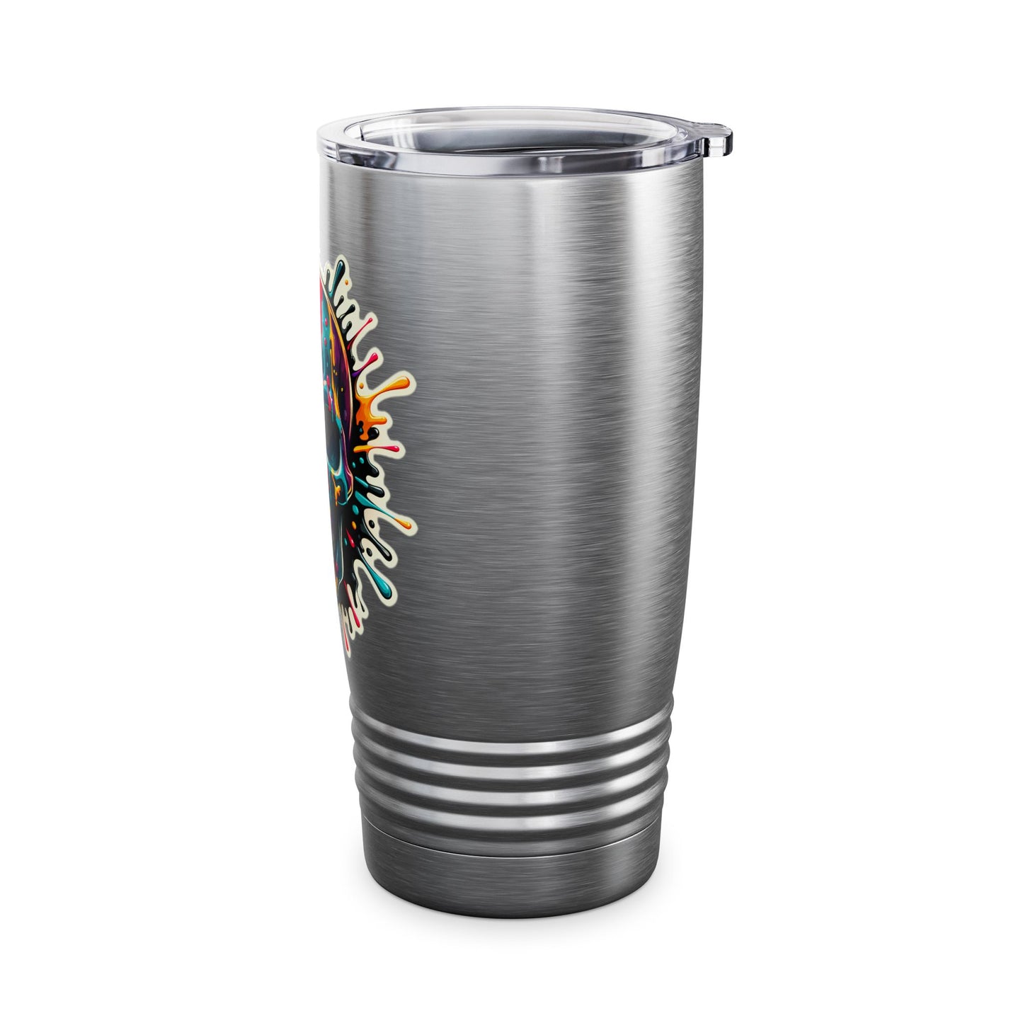 Colorful Skull Paint Splatter Stainless Steel Tumbler 20oz
