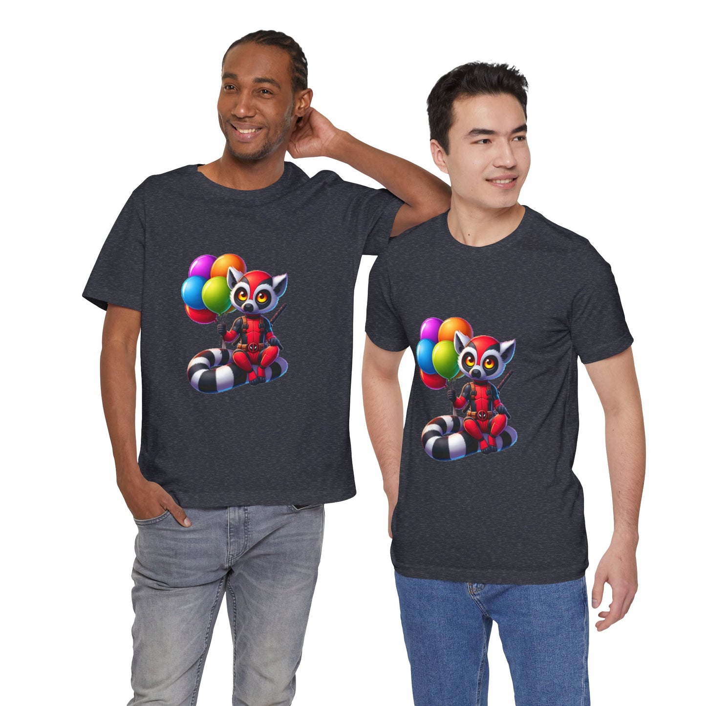 Superhero Lemur Mash-up w/ Balloons Short Sleeve Shirt