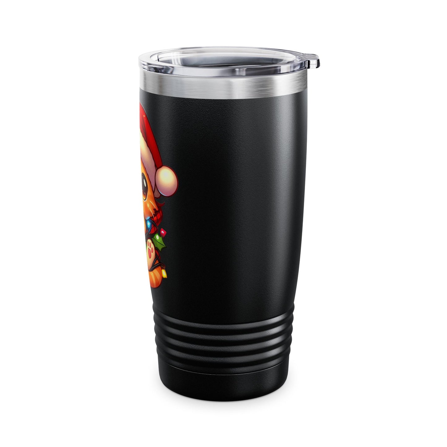 Cute Orange Kitty w/ Christmas Lights Stainless Steel Tumbler 20oz