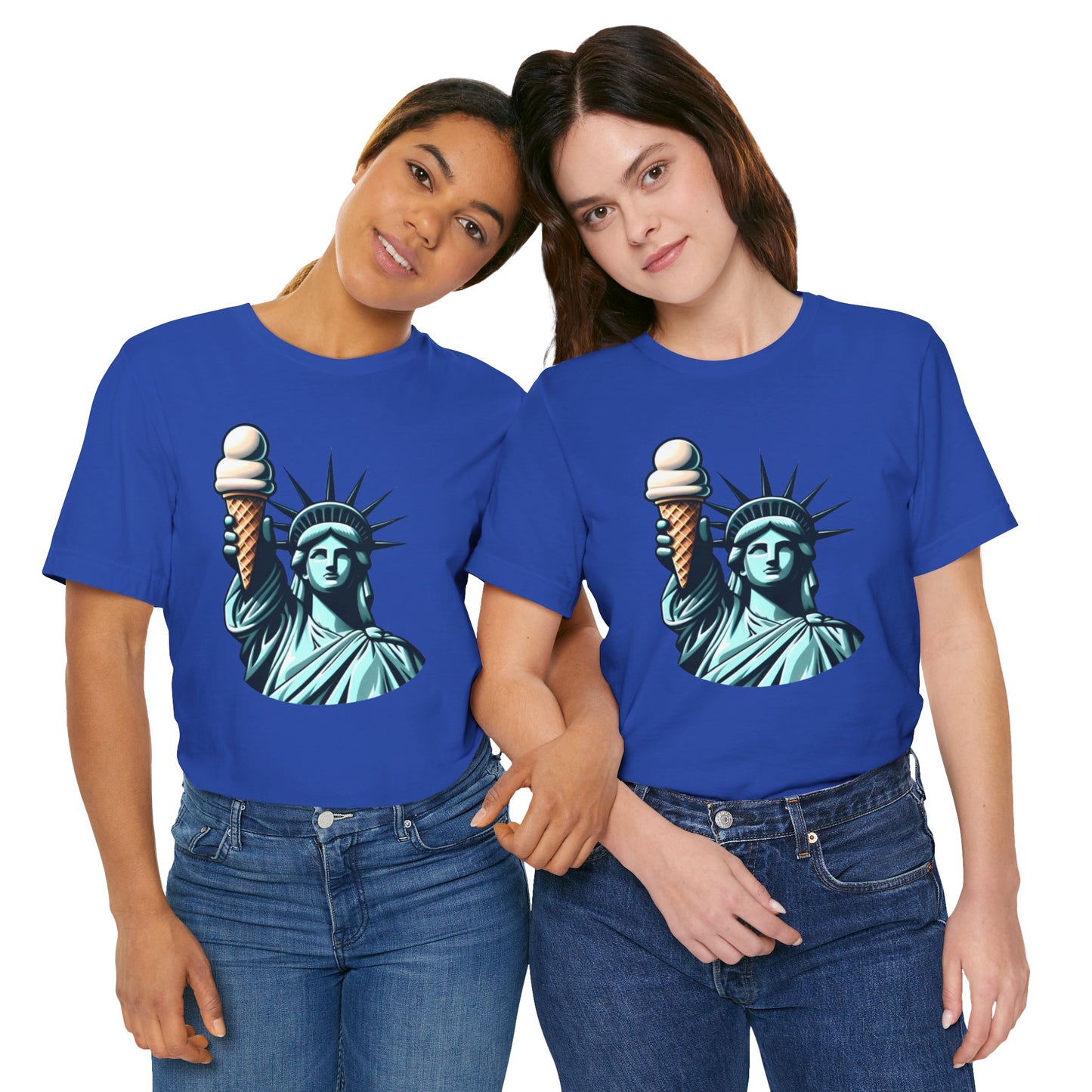 Lady Liberty Chillin w/ Vanilla Ice Cream Short Sleeve Shirt
