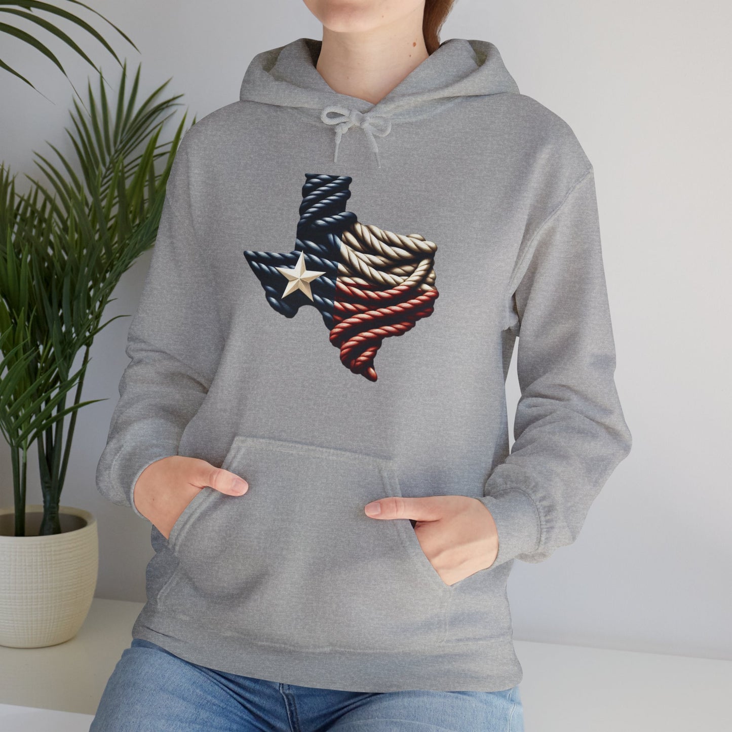 Texas Flag Rope Style Hooded Sweatshirt