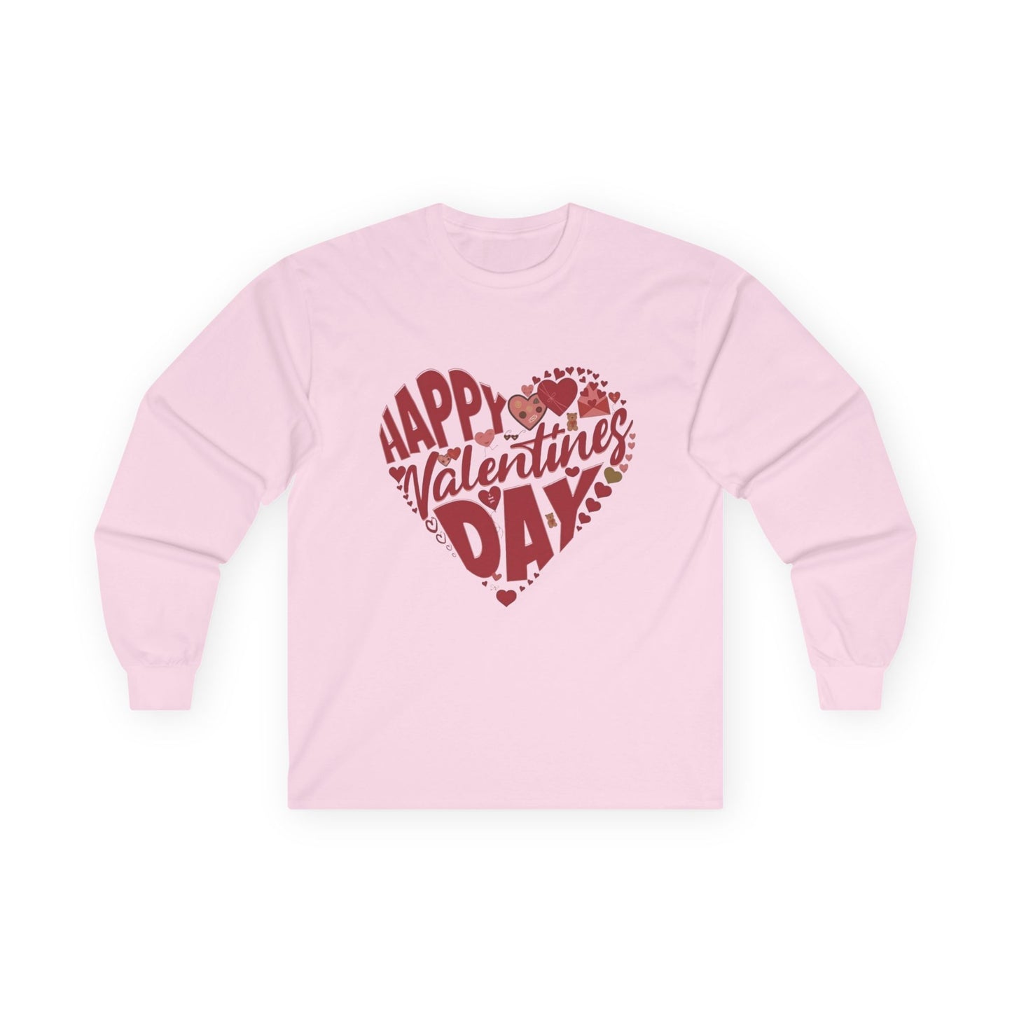 Happy Valentine's Day in a Heart LS Shirt