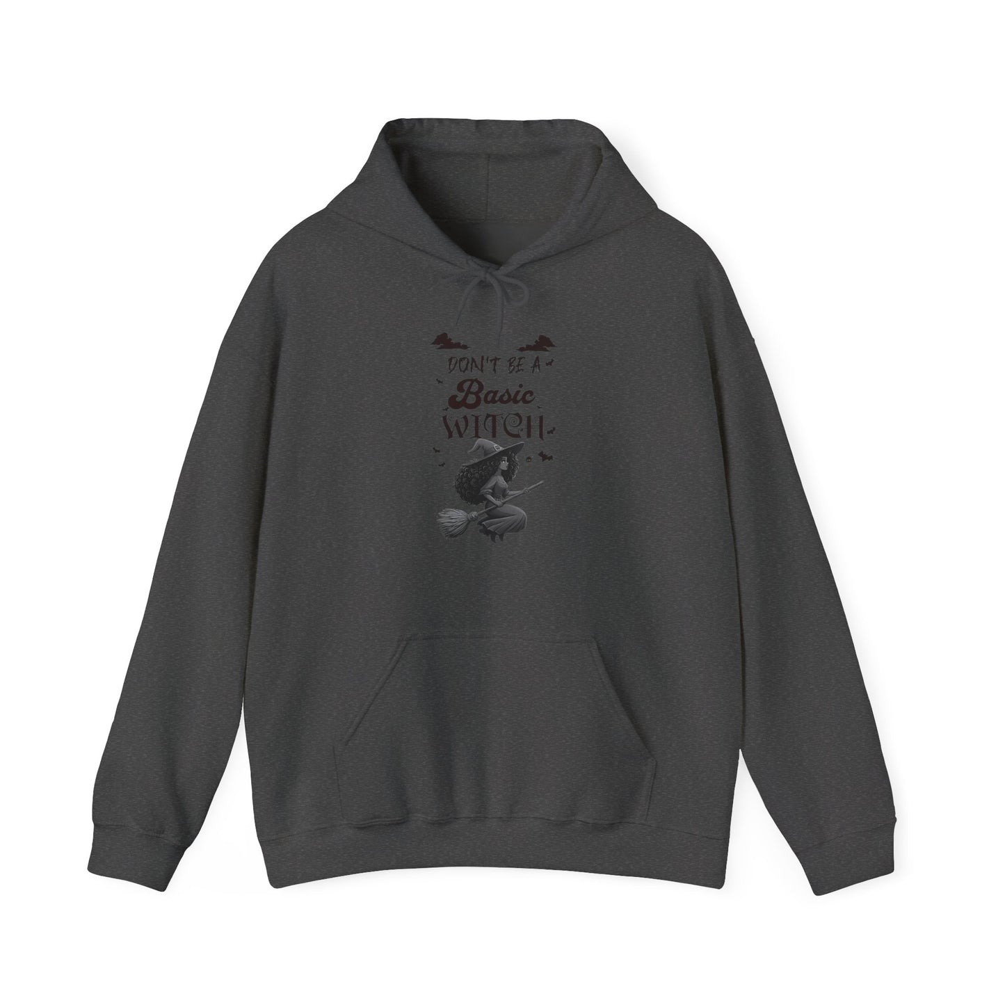 Not Your Basic Flying Witch w/ Curly Hair Hooded Sweatshirt