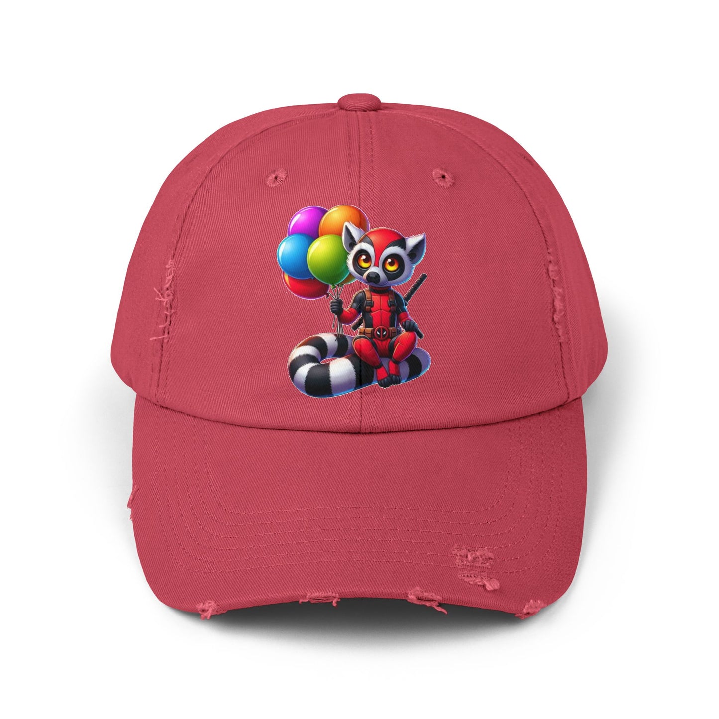 Superhero Lemur Mash-up w/ Balloons Distressed Hat