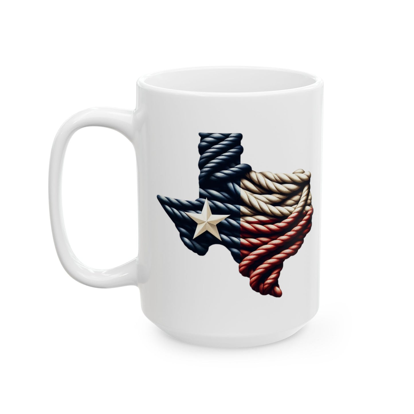 Texas Flag Rope Style Ceramic Mug (11oz & 15oz)