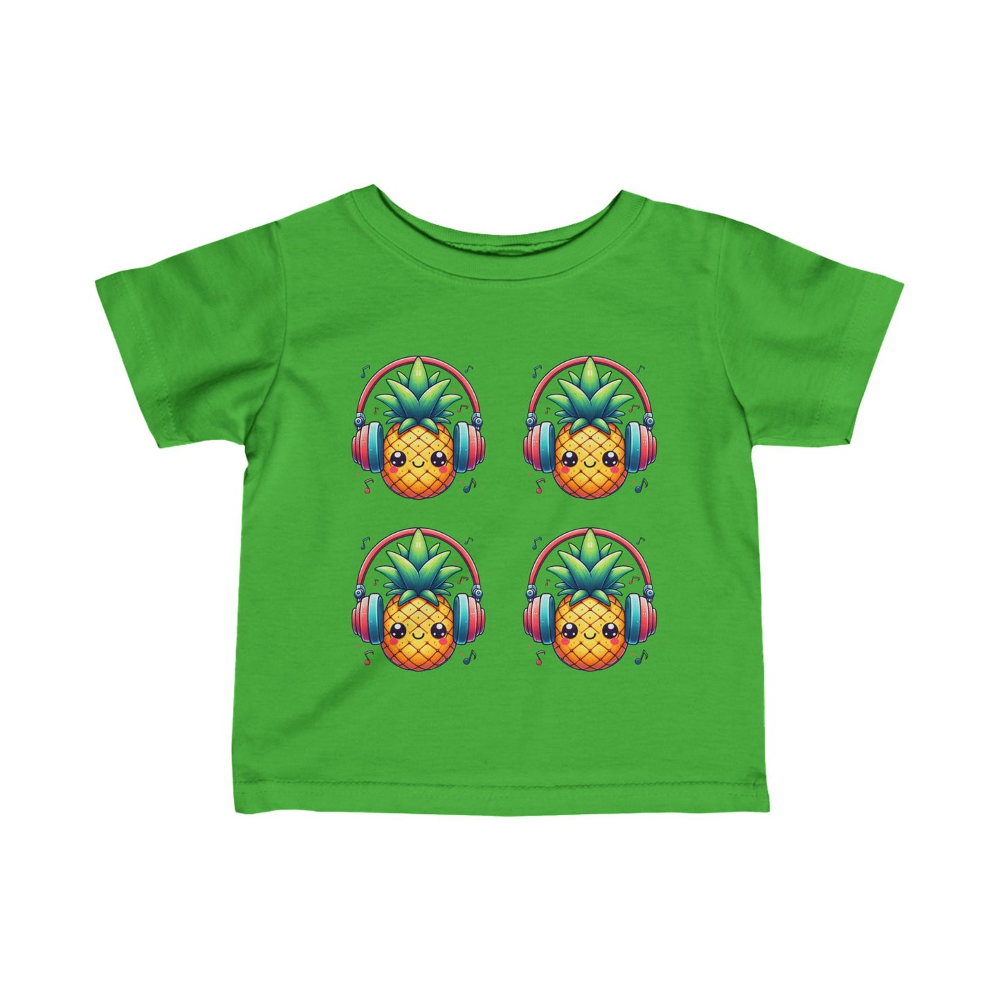 Happy Pineapples w/ Headphones Infant Short Sleeve Shirt