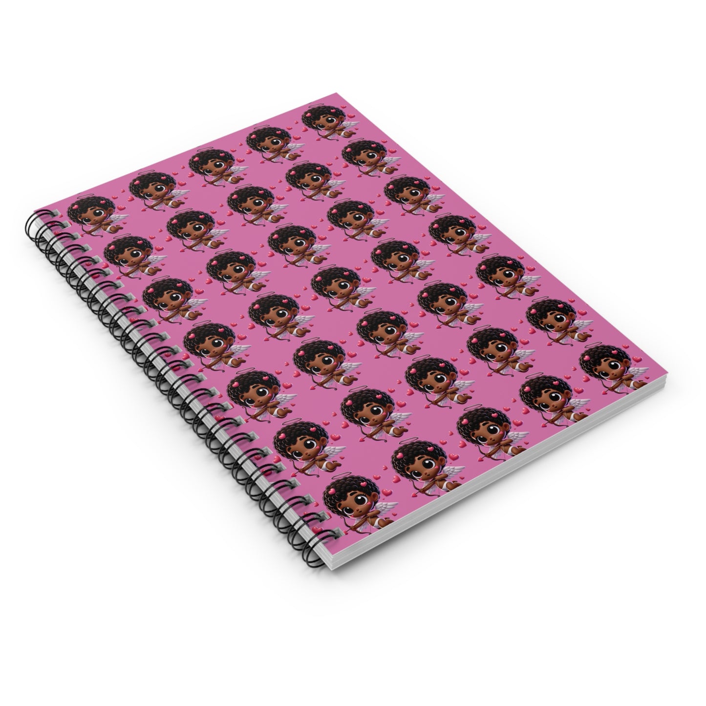 Cupid Cutie Patterned Spiral Notebook - Ruled Line