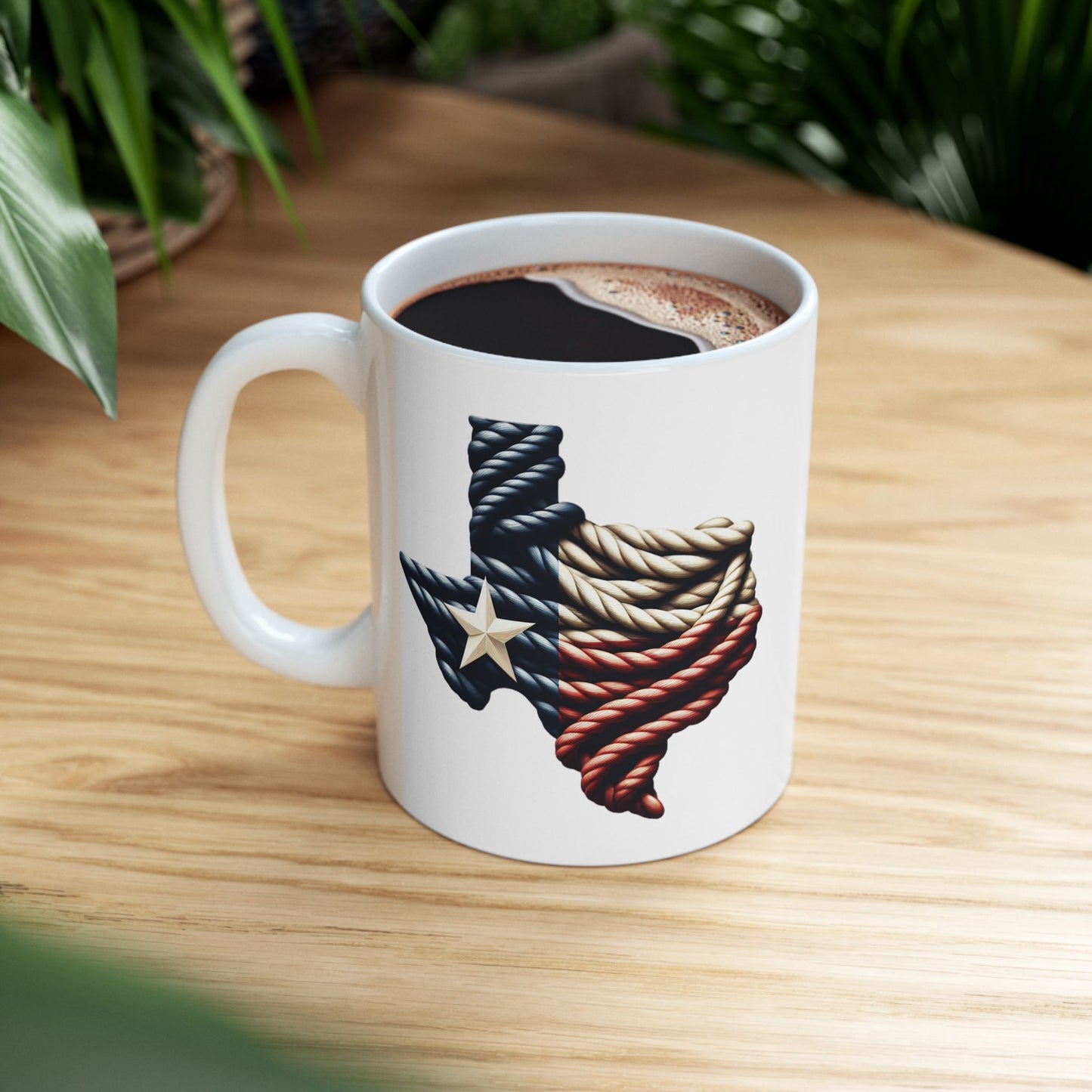 Texas Flag Rope Style Ceramic Mug (11oz & 15oz)