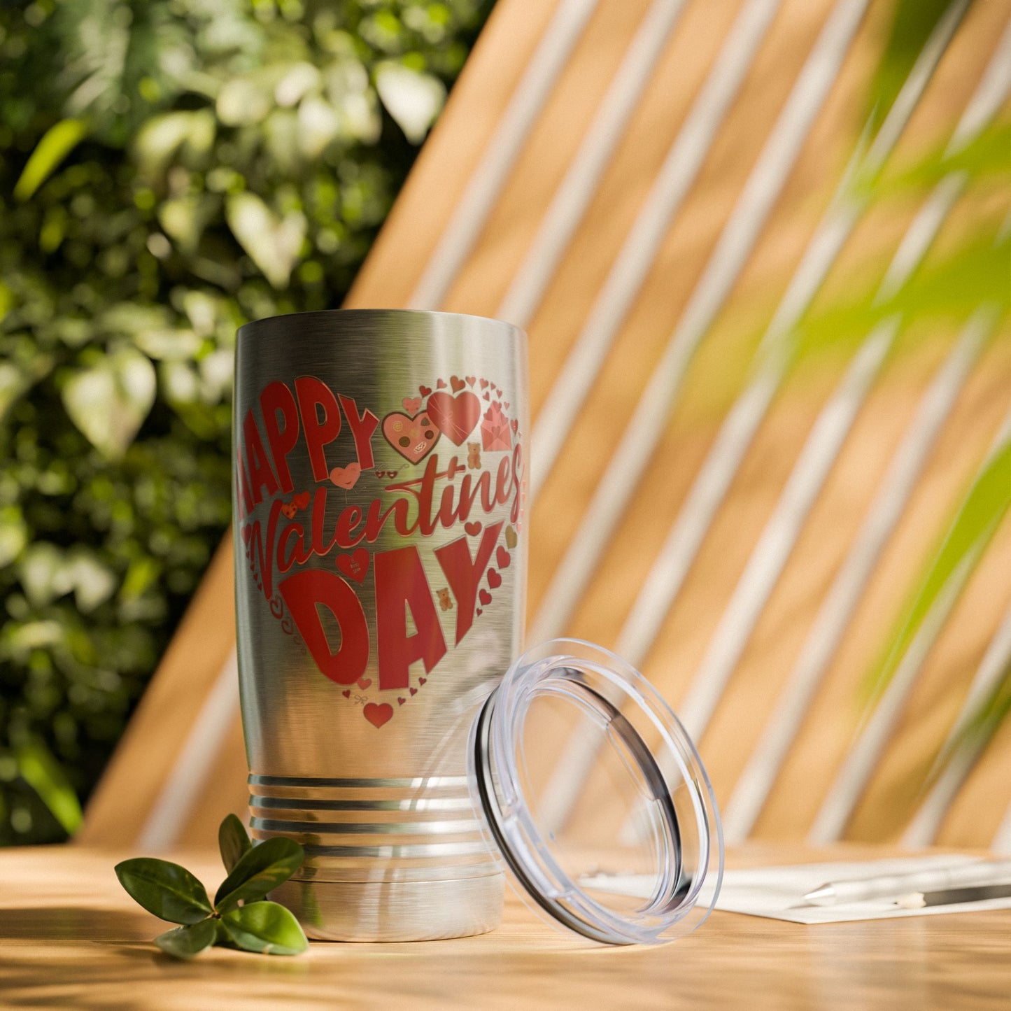 Happy Valentine's Day in a Heart Stainless Steel Tumbler 20oz