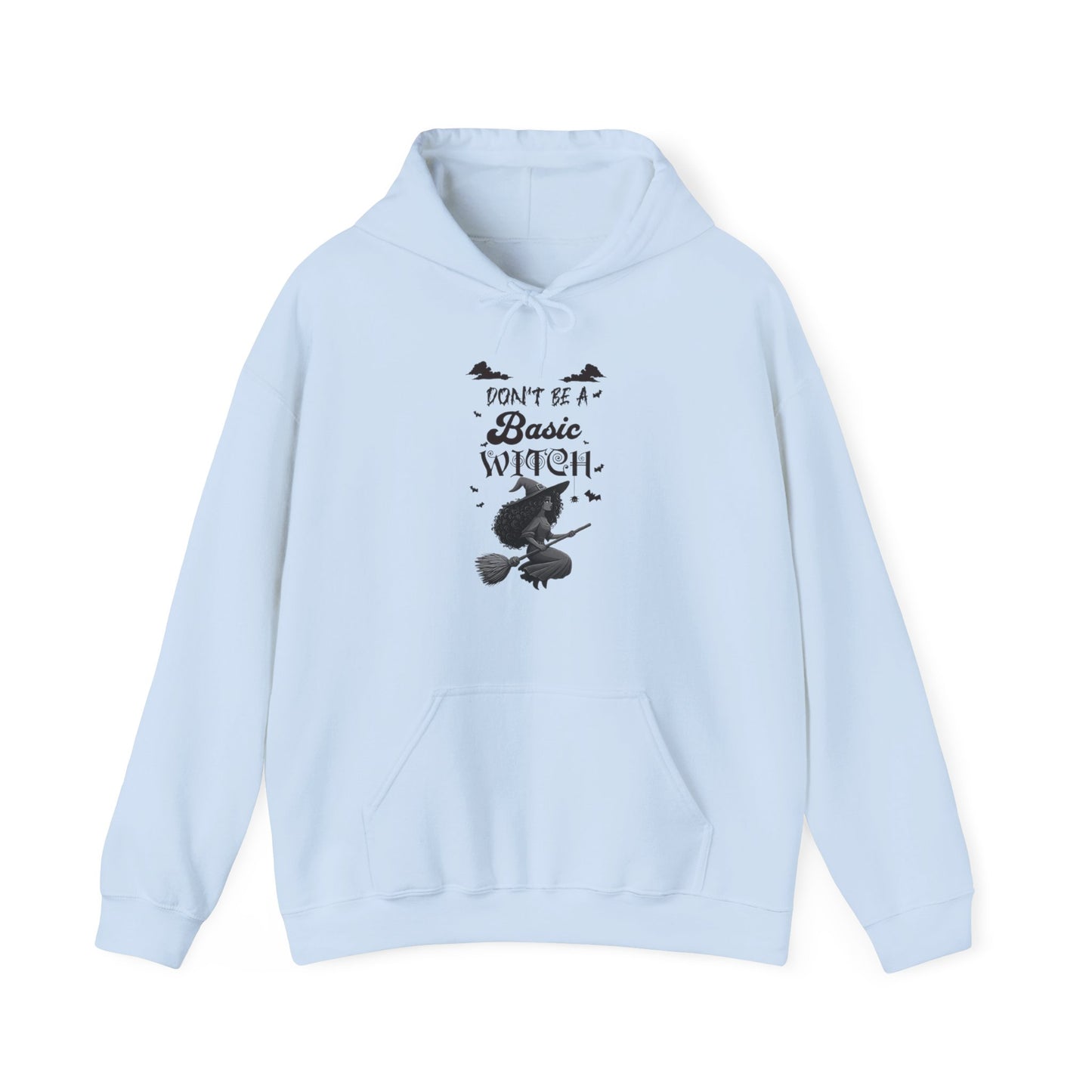 Not Your Basic Flying Witch w/ Curly Hair Hooded Sweatshirt