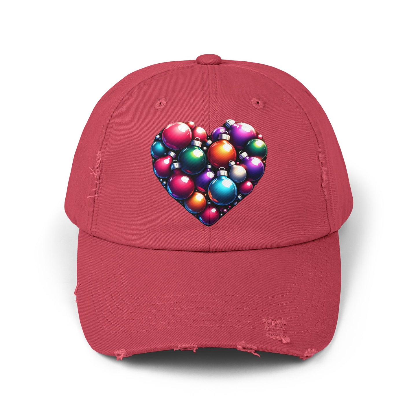 Christmas Ornament Heart Distressed Hat