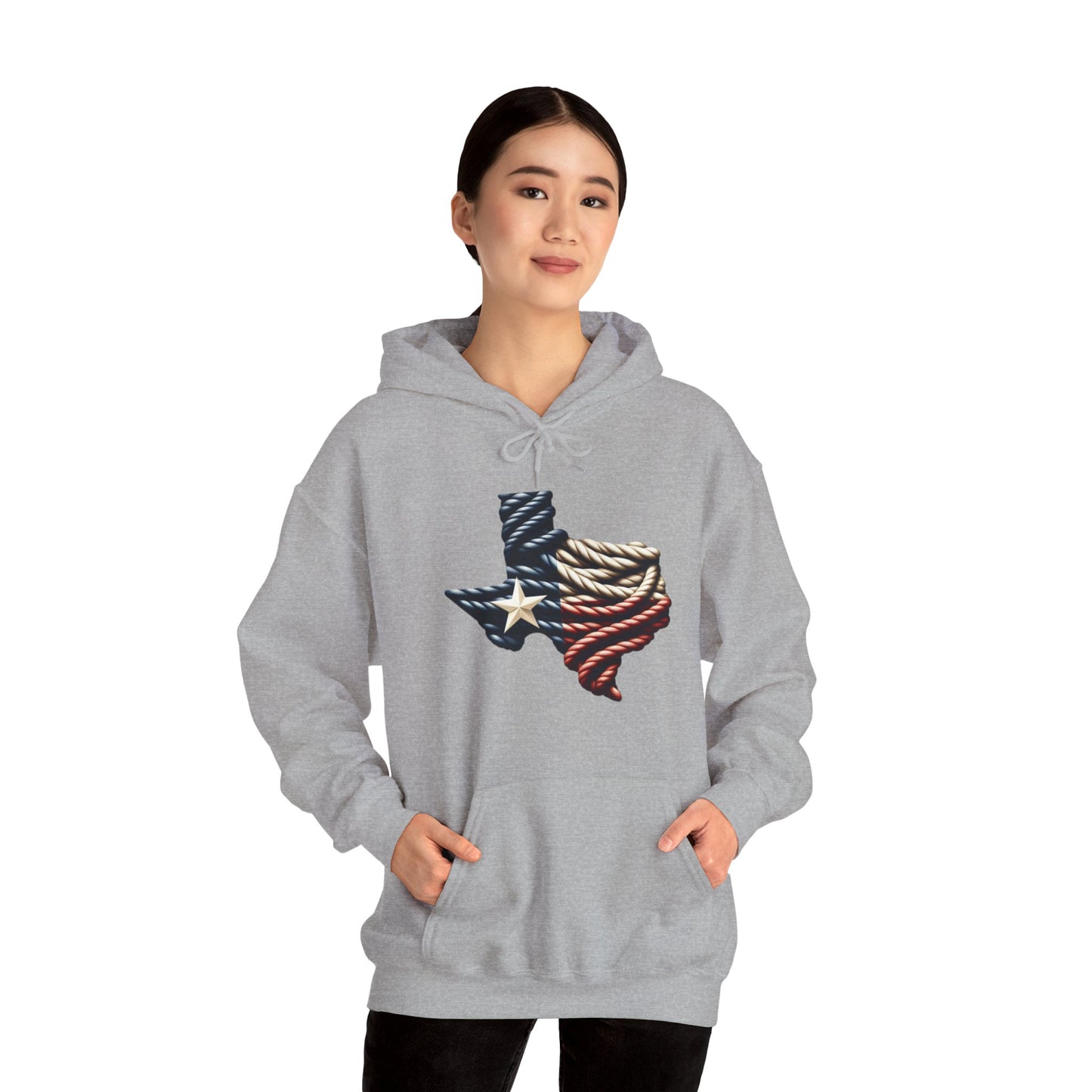 Texas Flag Rope Style Hooded Sweatshirt