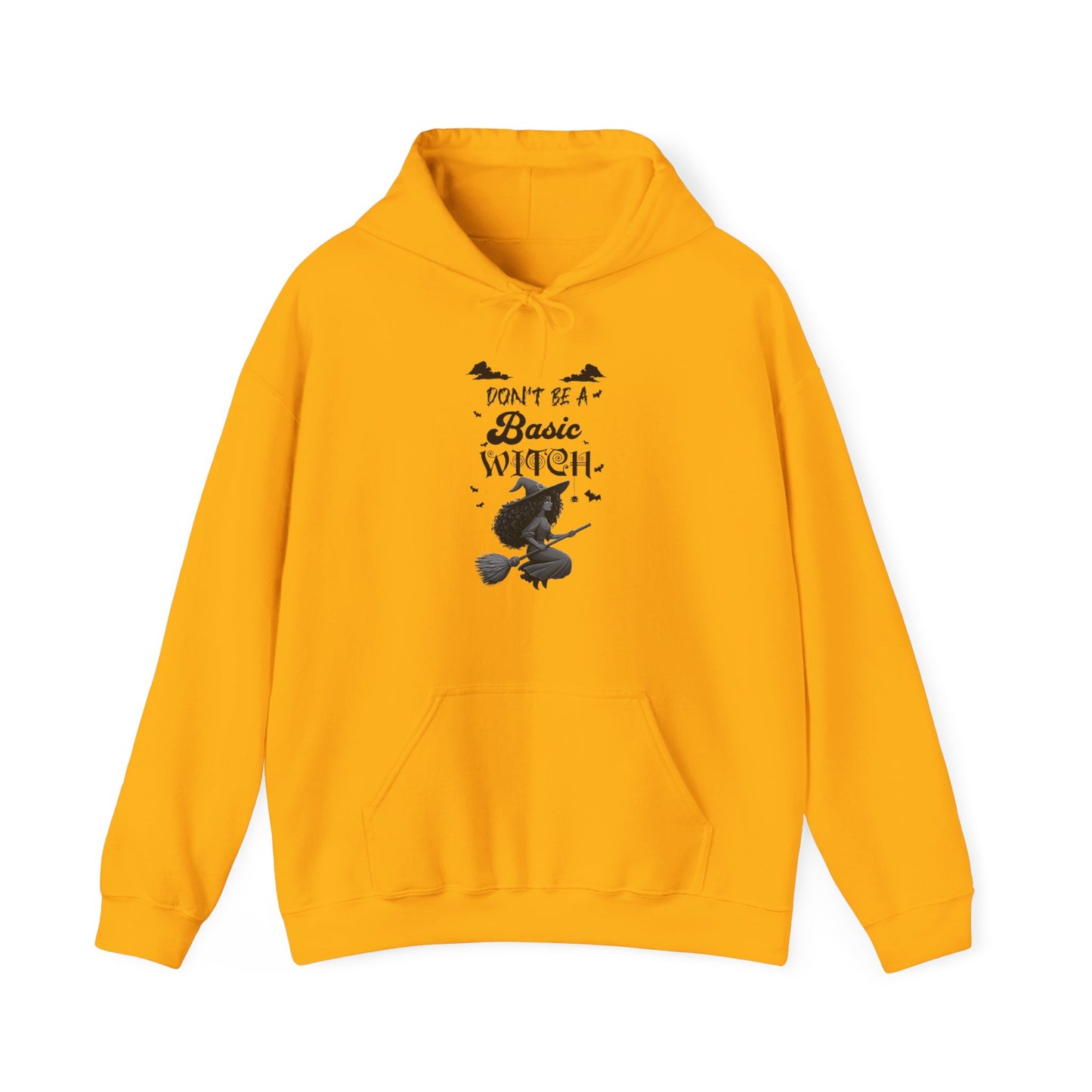 Not Your Basic Flying Witch w/ Curly Hair Hooded Sweatshirt