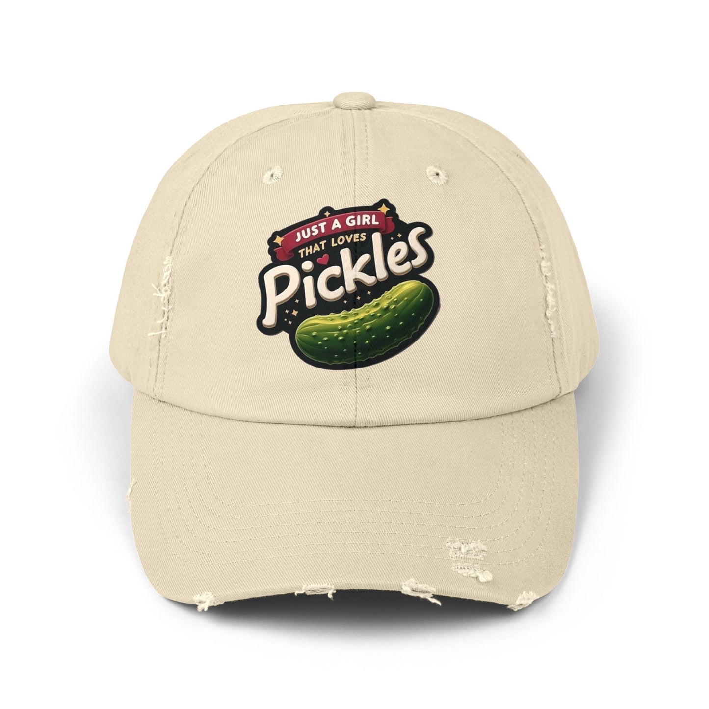 Just A Girl That Loves Pickles Distressed Hat