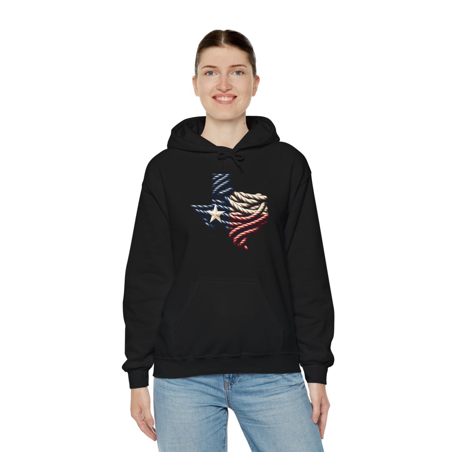 Texas Flag Rope Style Hooded Sweatshirt