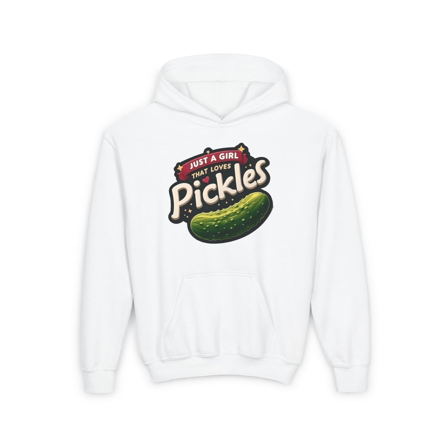 Just A Girl That Loves Pickles Kids Hooded Sweatshirt