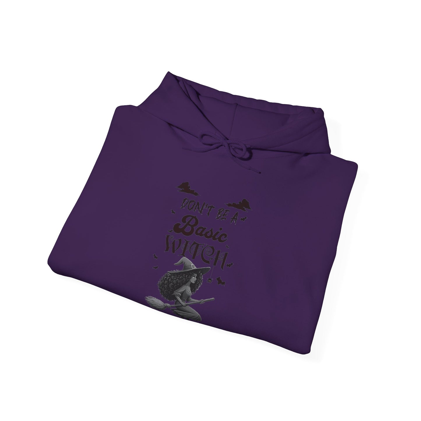Not Your Basic Flying Witch w/ Curly Hair Hooded Sweatshirt