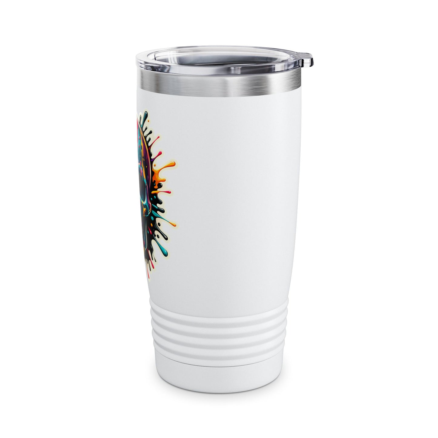 Colorful Skull Paint Splatter Stainless Steel Tumbler 20oz