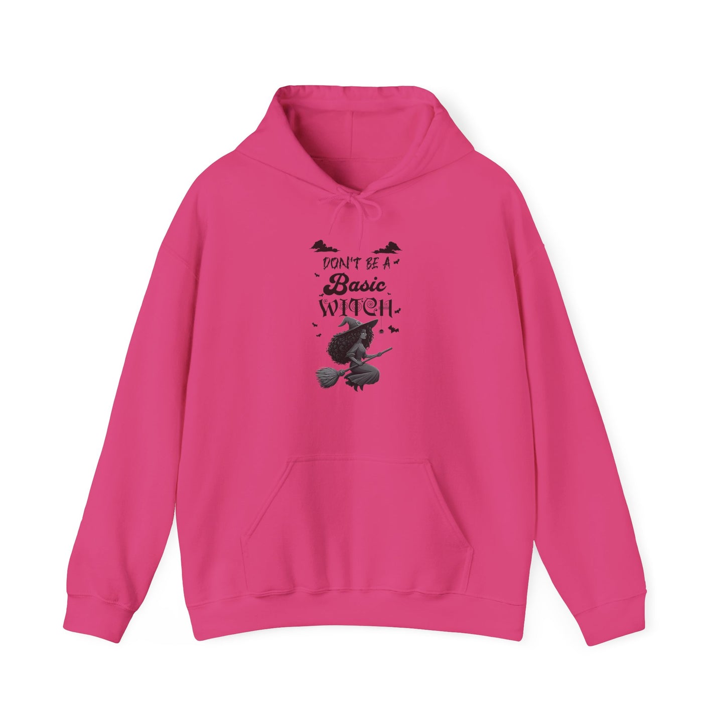 Not Your Basic Flying Witch w/ Curly Hair Hooded Sweatshirt