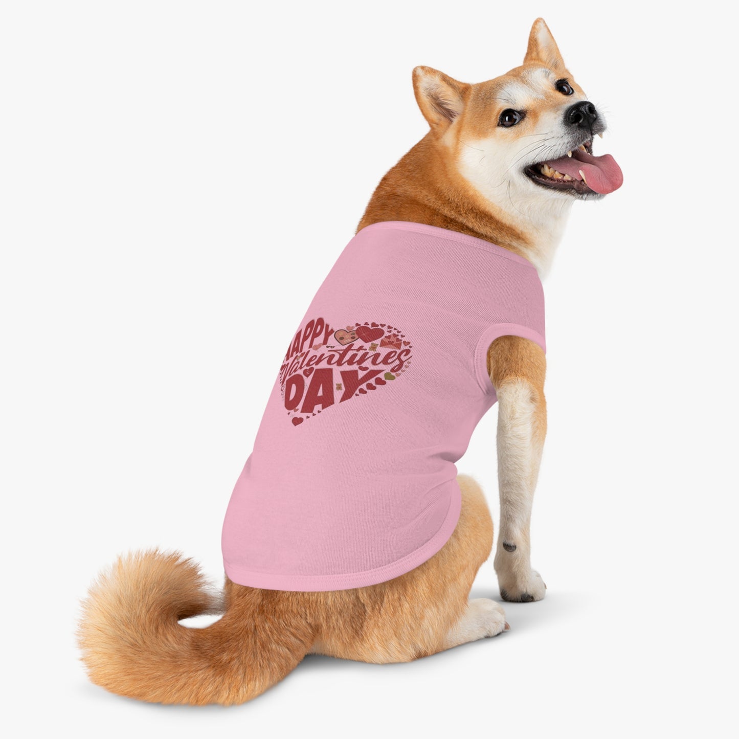 Happy Valentine's Day in a Heart Pet Shirt