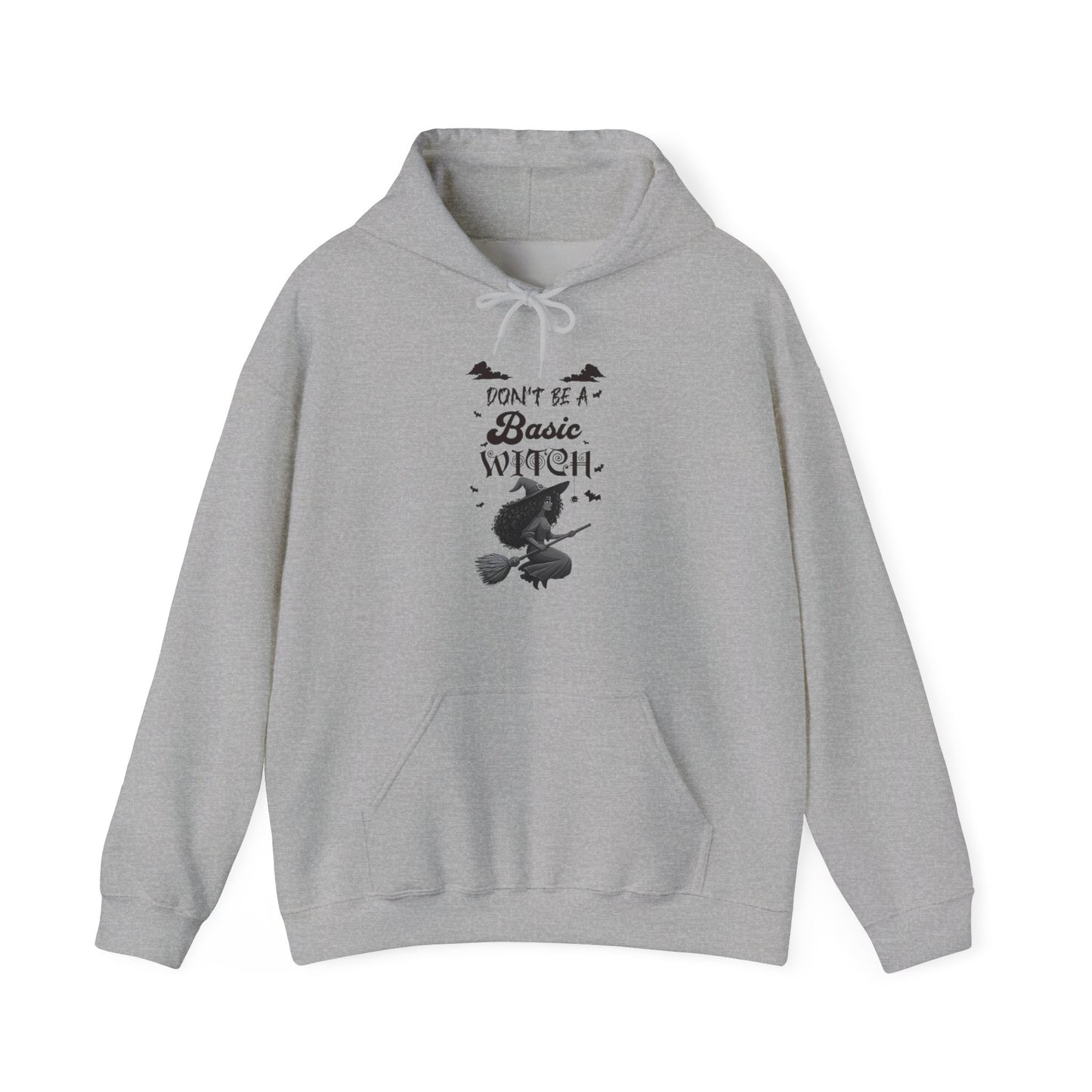 Not Your Basic Flying Witch w/ Curly Hair Hooded Sweatshirt
