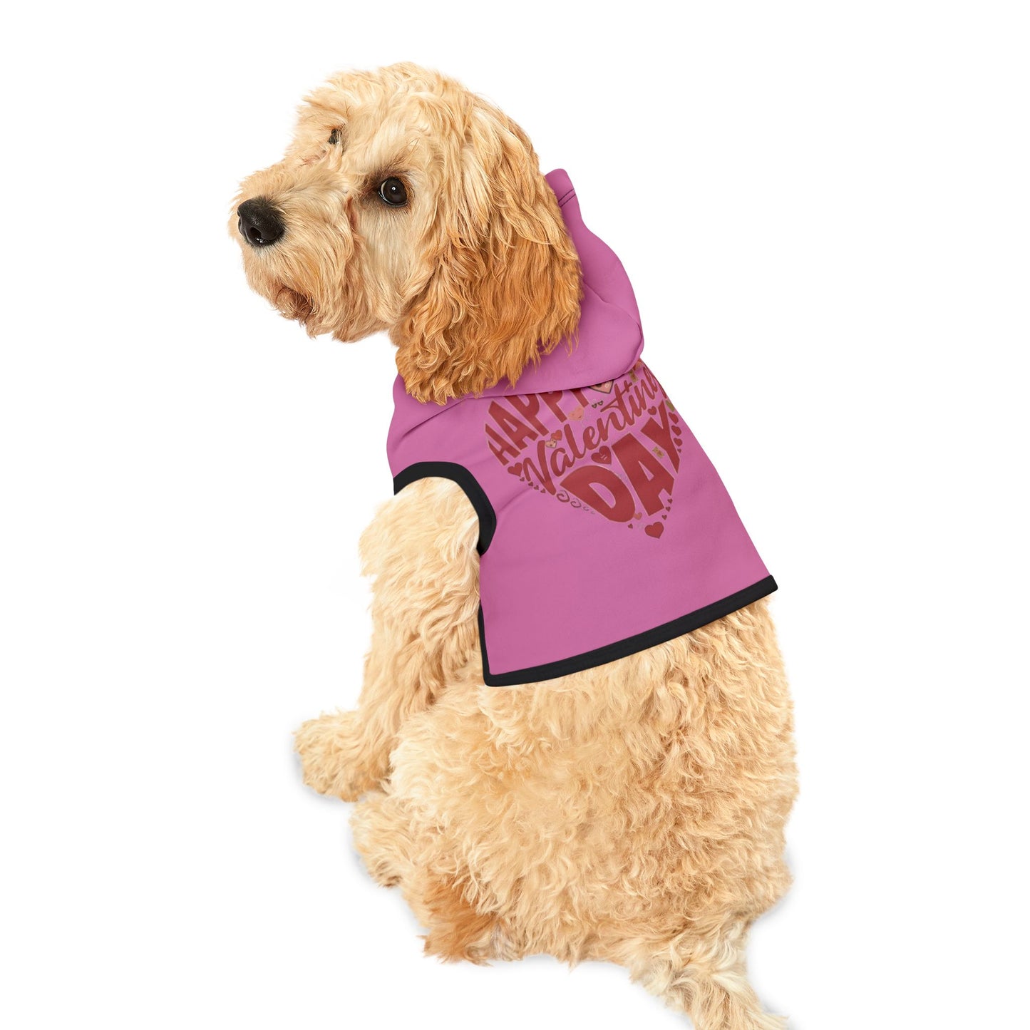 Happy Valentine's Day in a Heart Pet Hoodie