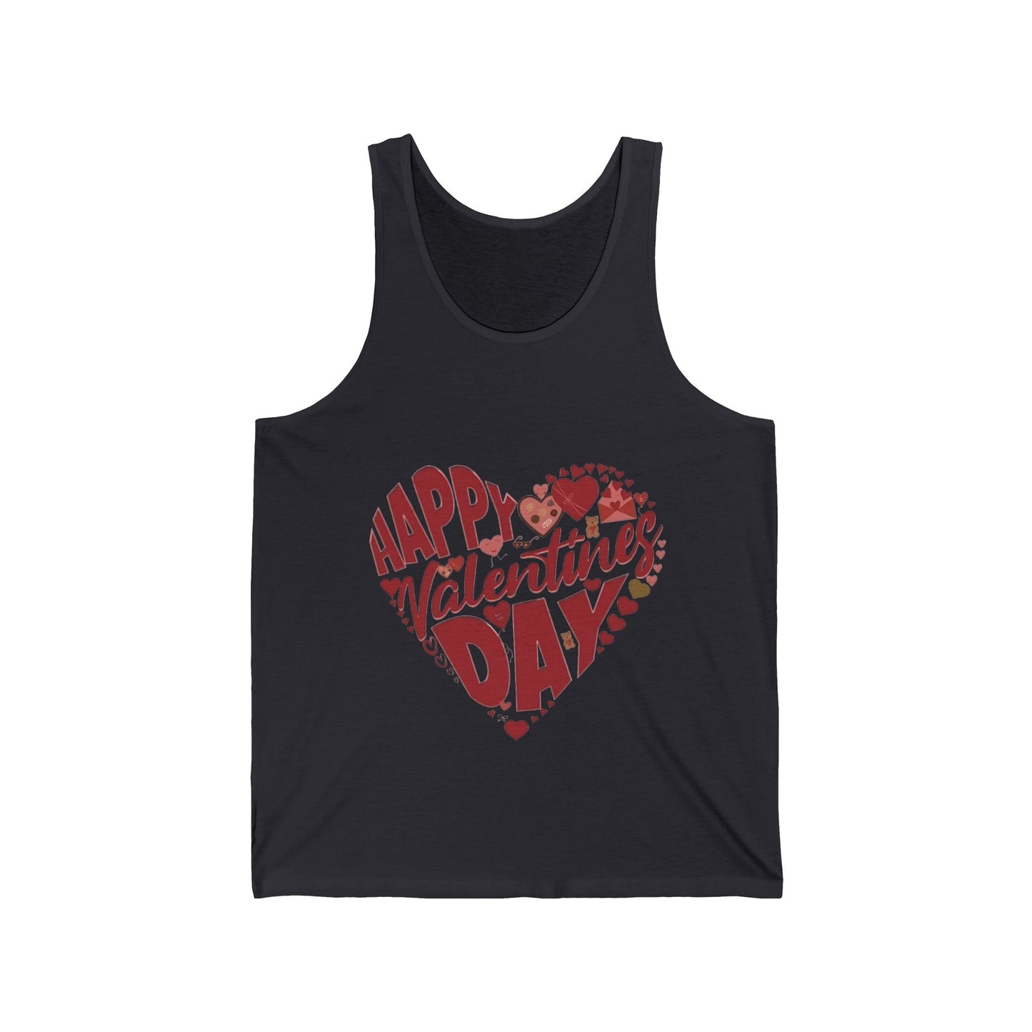 Happy Valentine's Day in a Heart Tank Top