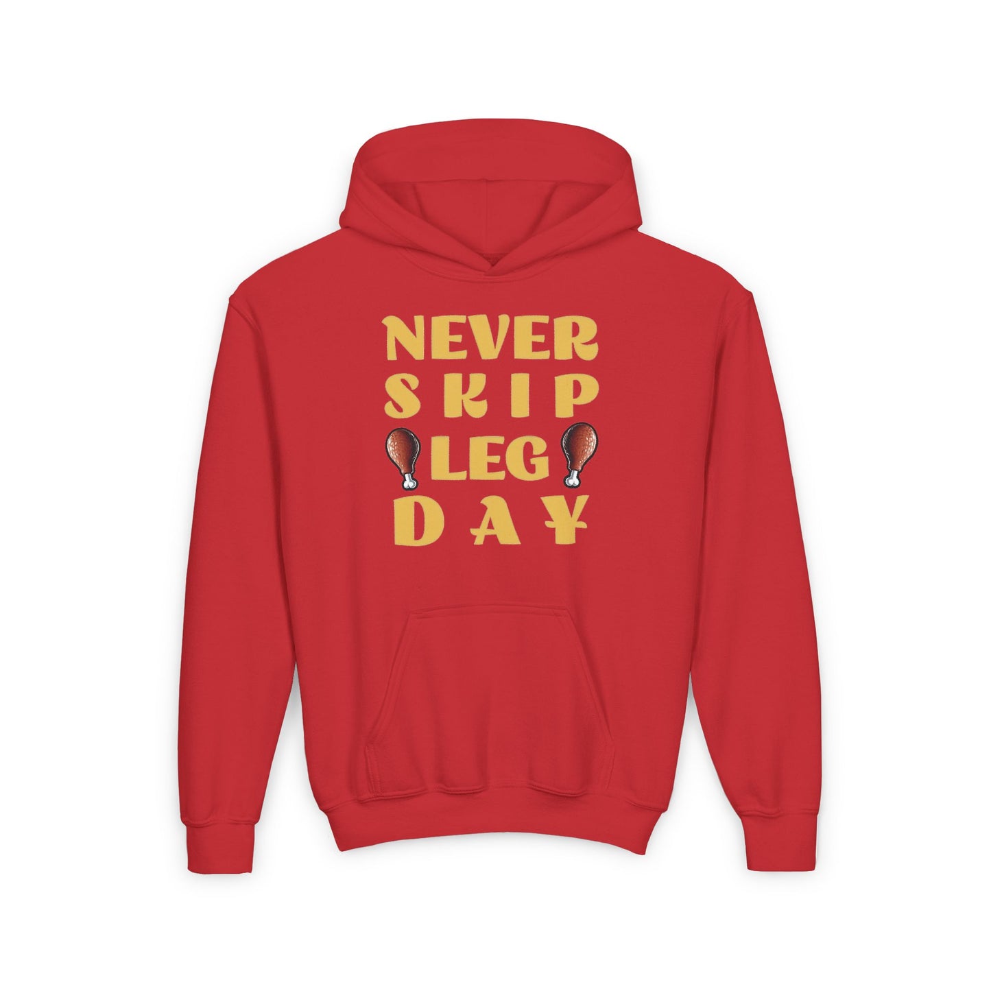 Never Skip Leg Day Kids Hooded Sweatshirt