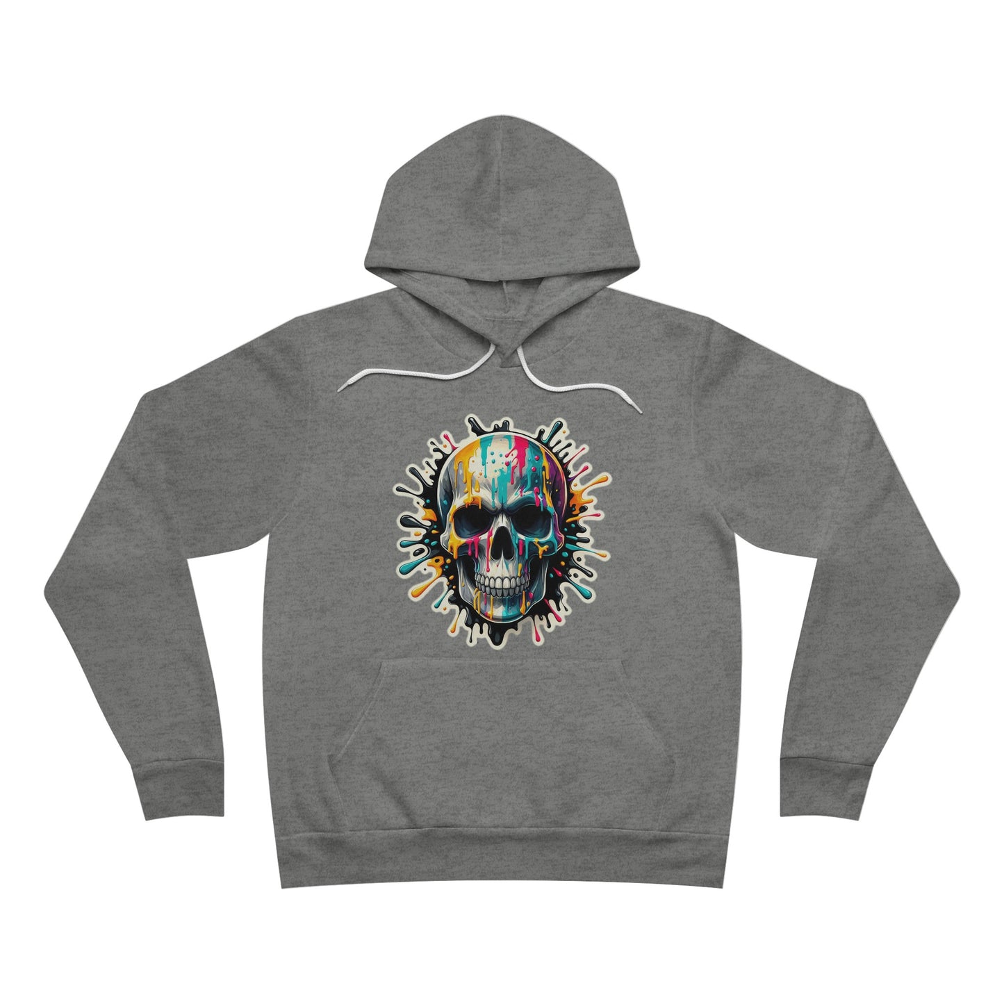 Colorful Skull Paint Splatter Hooded Sweatshirts